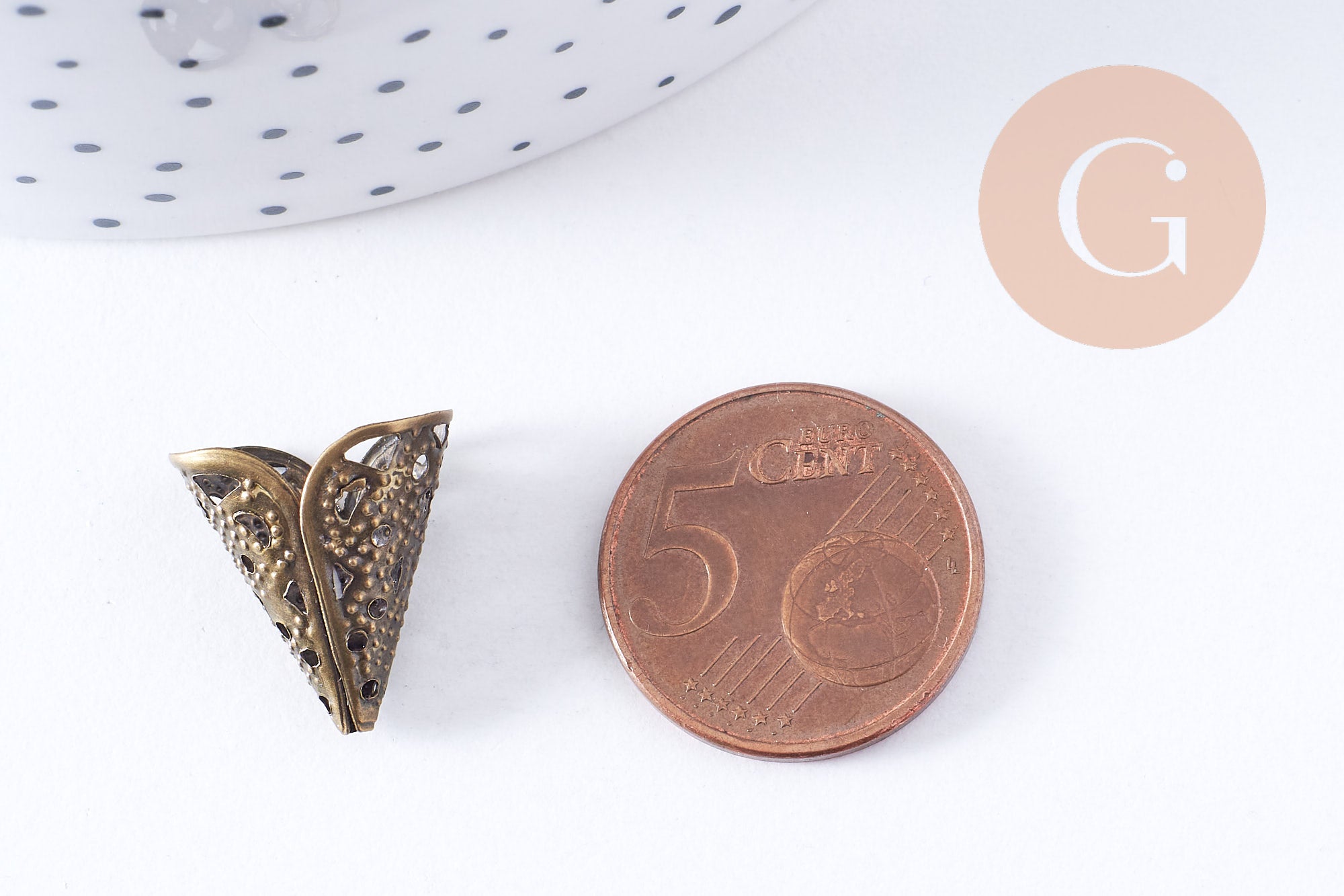 Gingerlily Cônes collerettes bronze dentelle 18mm x20