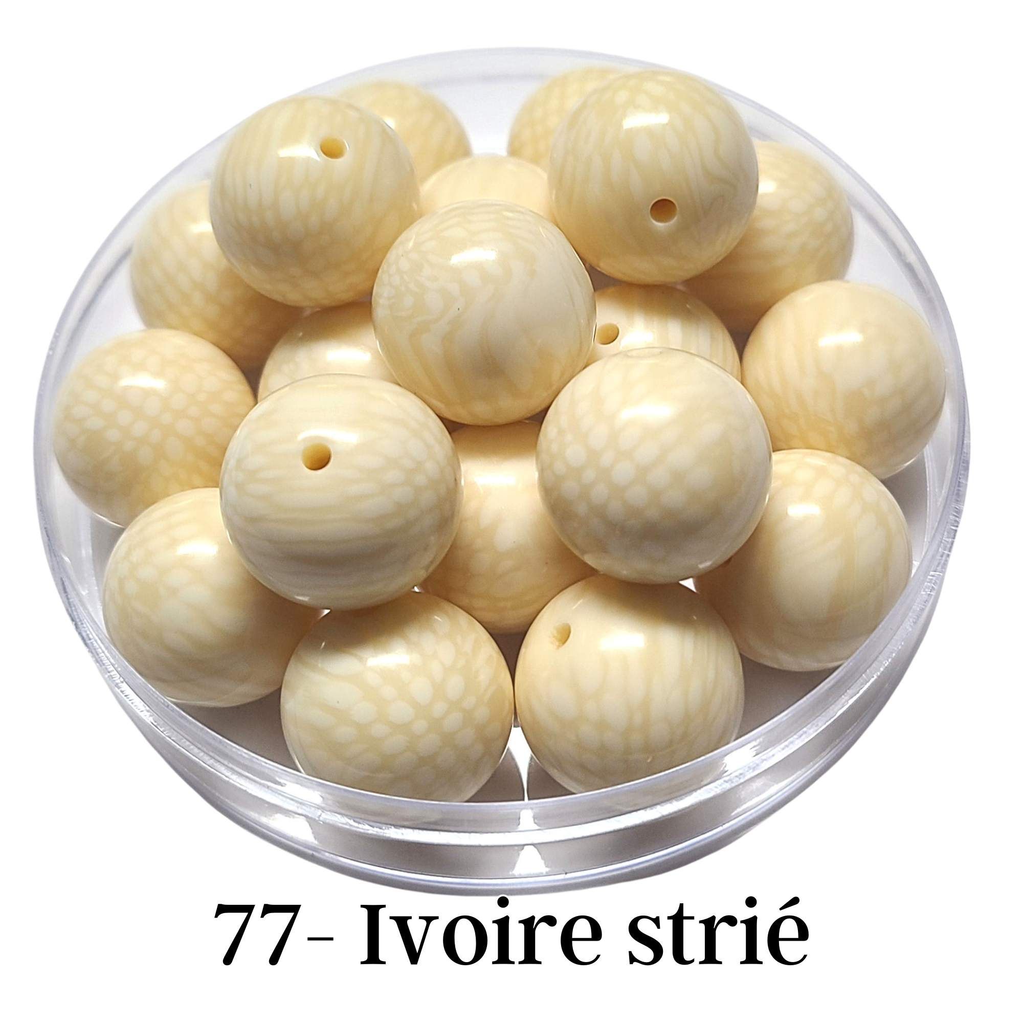 ARTSHOP Boules 20MM 77 boule ivoire strié 20mm x1