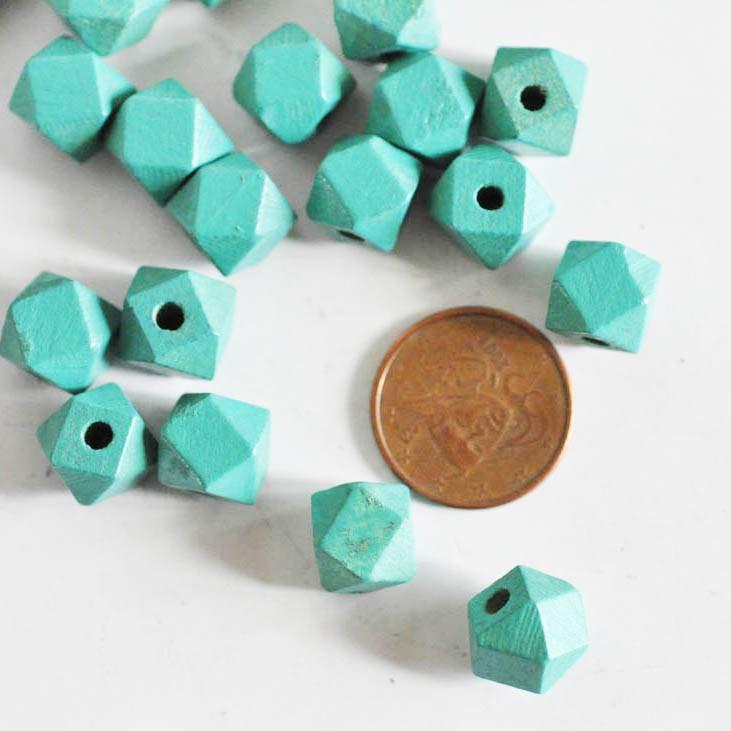 Gingerlily Perles G6052 perle bois verte hexagone lot 5