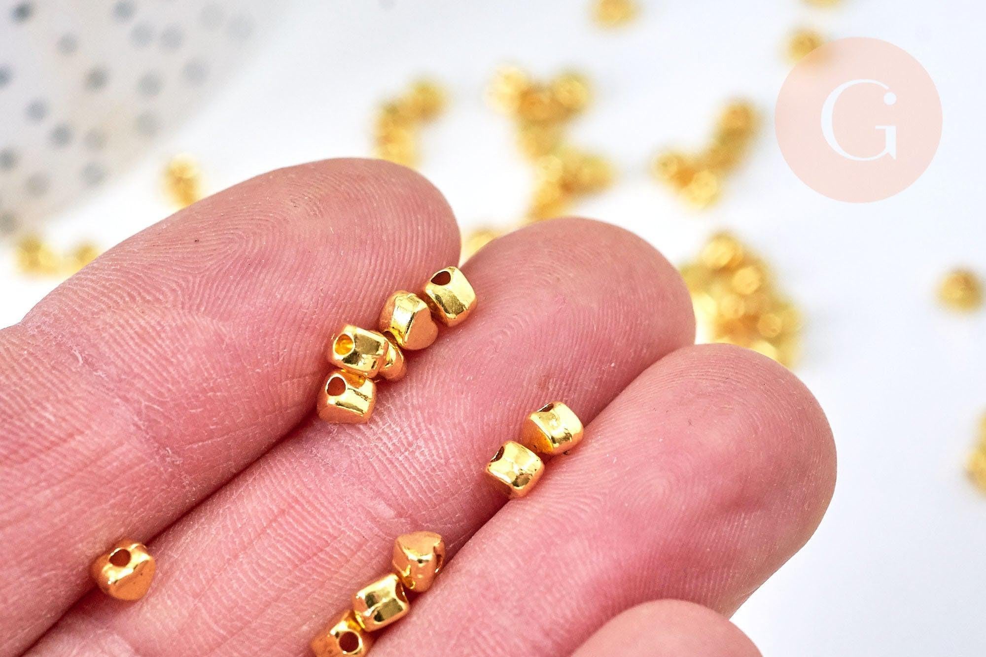Gingerlily Perles G5577 perle cœur dorée facettée x50