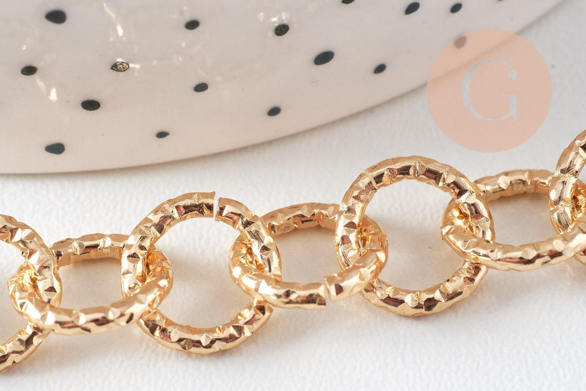 Gingerlily Chaîne maille rolo alu doré 11,5 mm 1 mètre