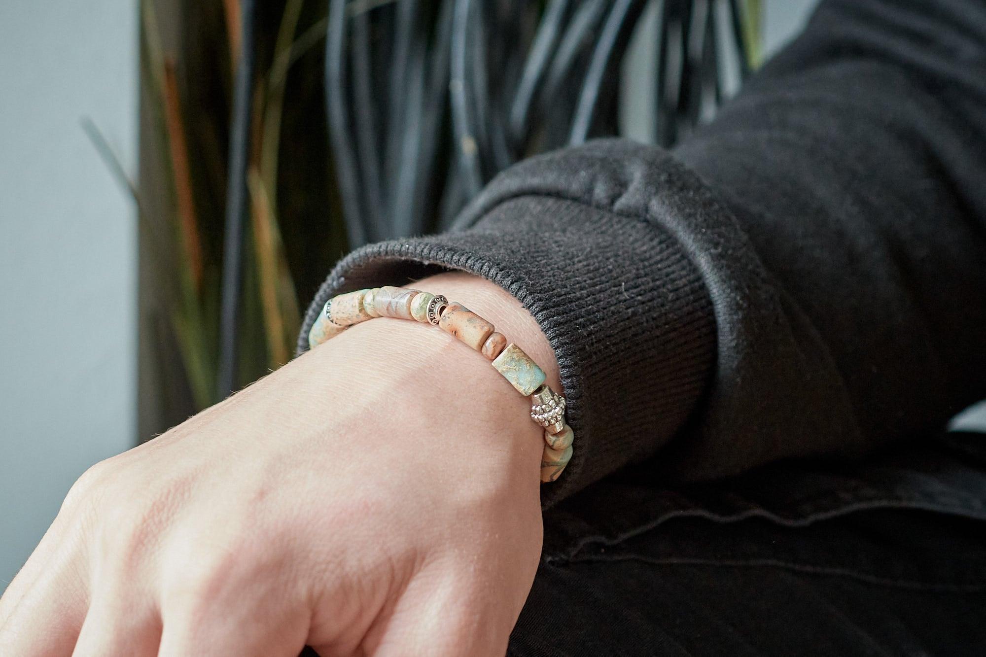 Gingerlily Kits bracelet homme jaspe marin 1 kit