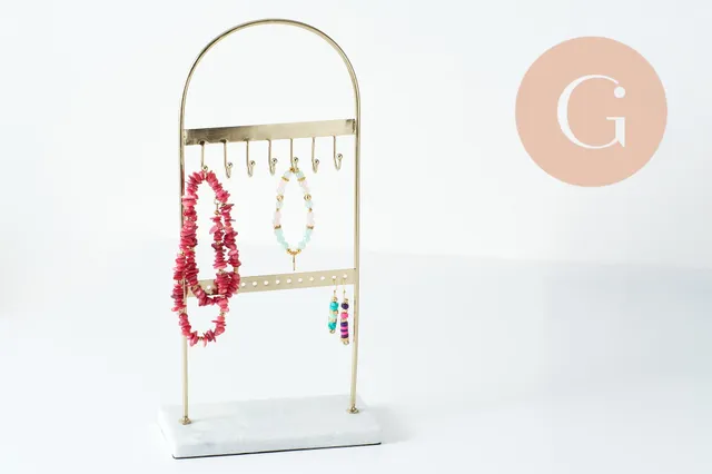Gingerlily Rangement G9796 présentoir boucles laiton marbre