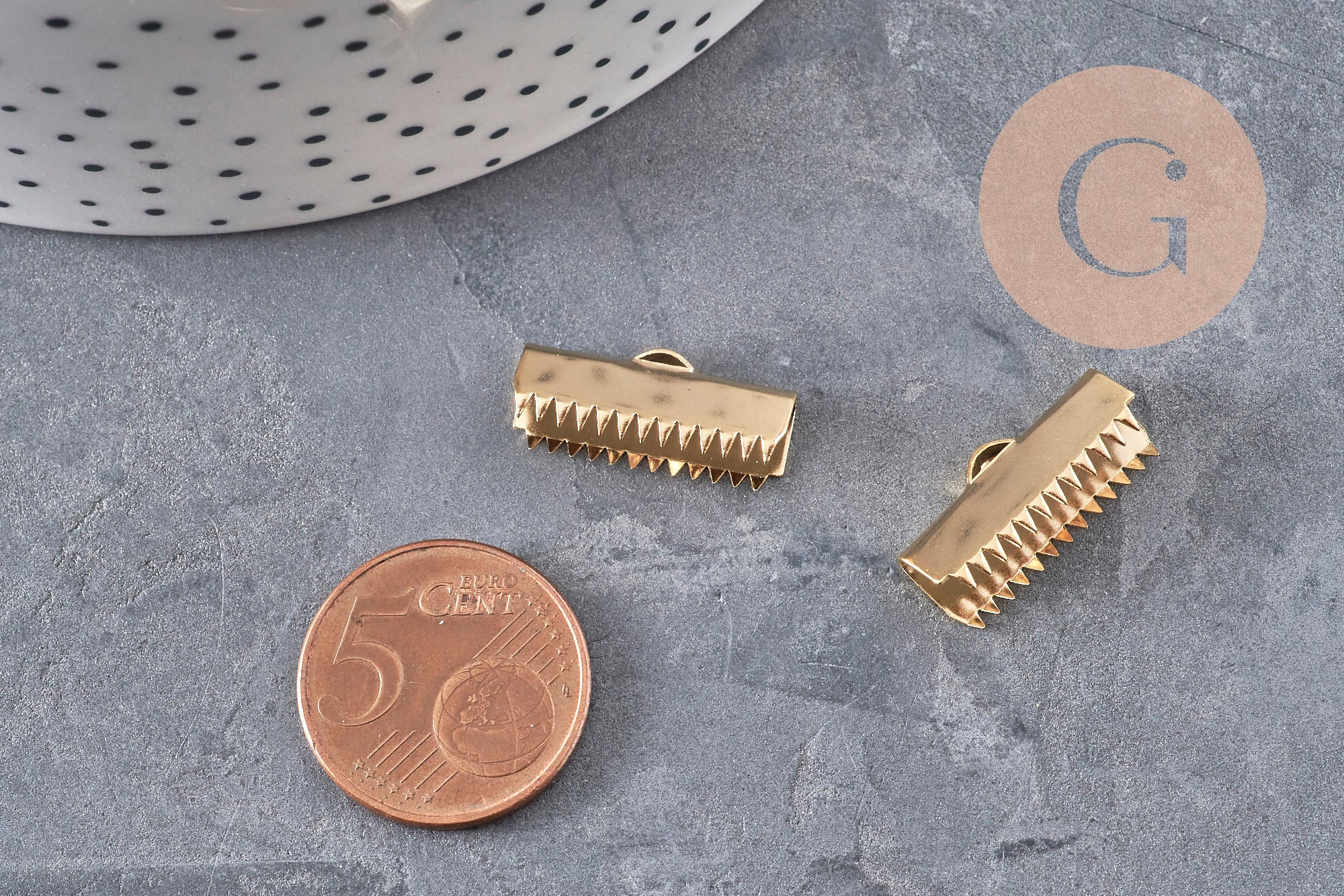Gingerlily Perles G11134 embouts ruban acier doré 20.5mm x2
