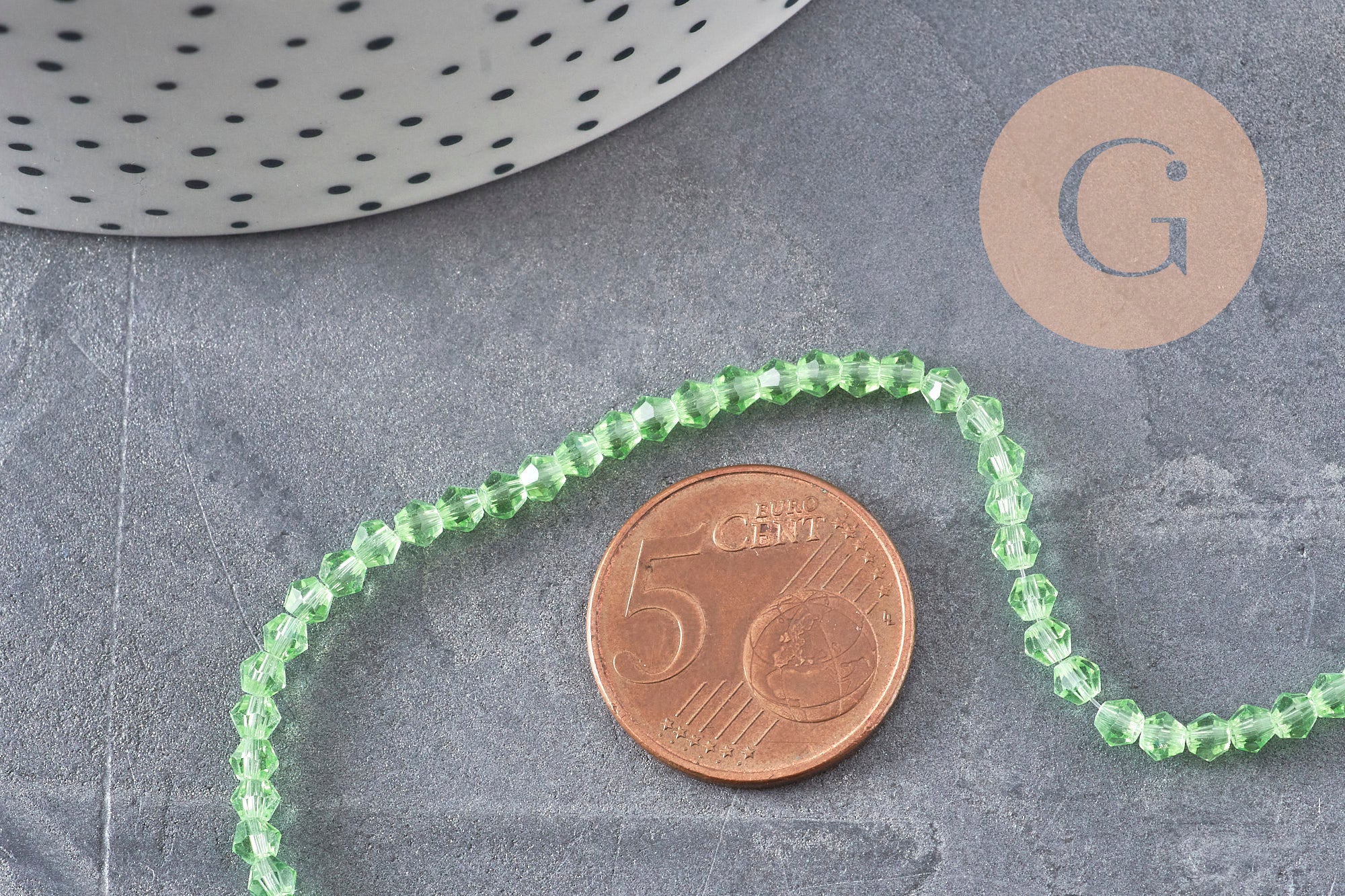 Gingerlily Perles pour bijoux DIY toupies G11111 vert transparent 3mm fil