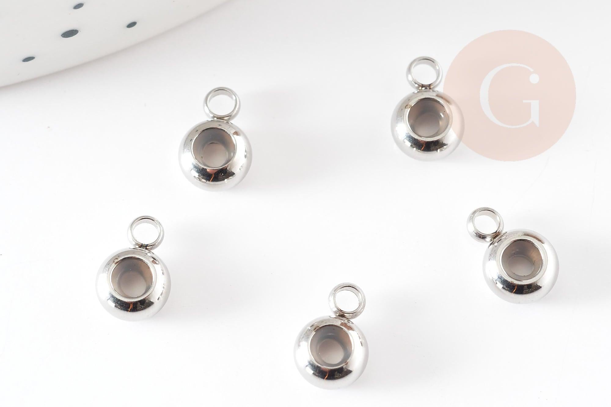 Gingerlily Apprêts G9285 bélière acier inox platine 8,7mm x5