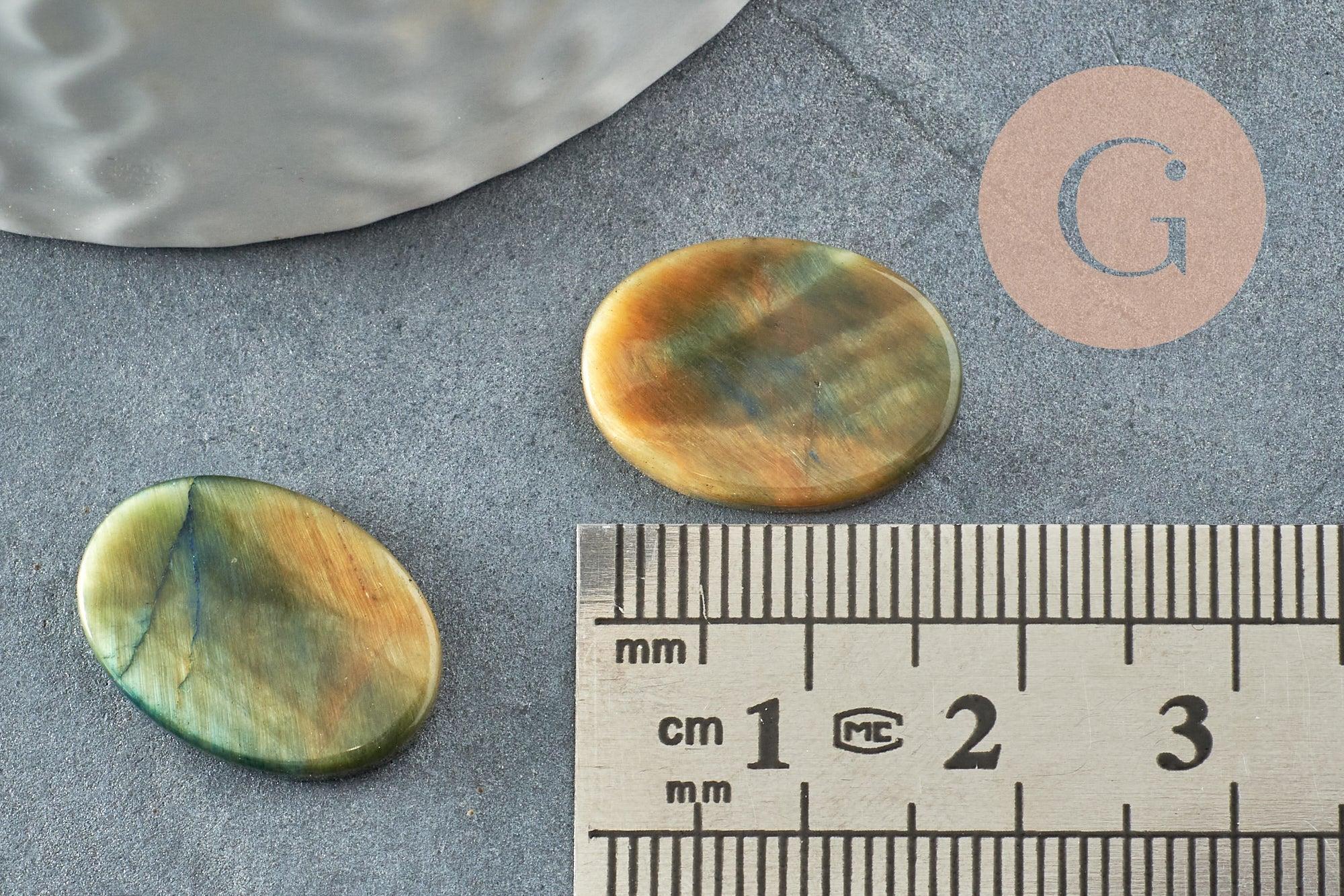 Gingerlily Pierres naturelles cabochon ovale oeil de tigre 13x18mm x1 marron