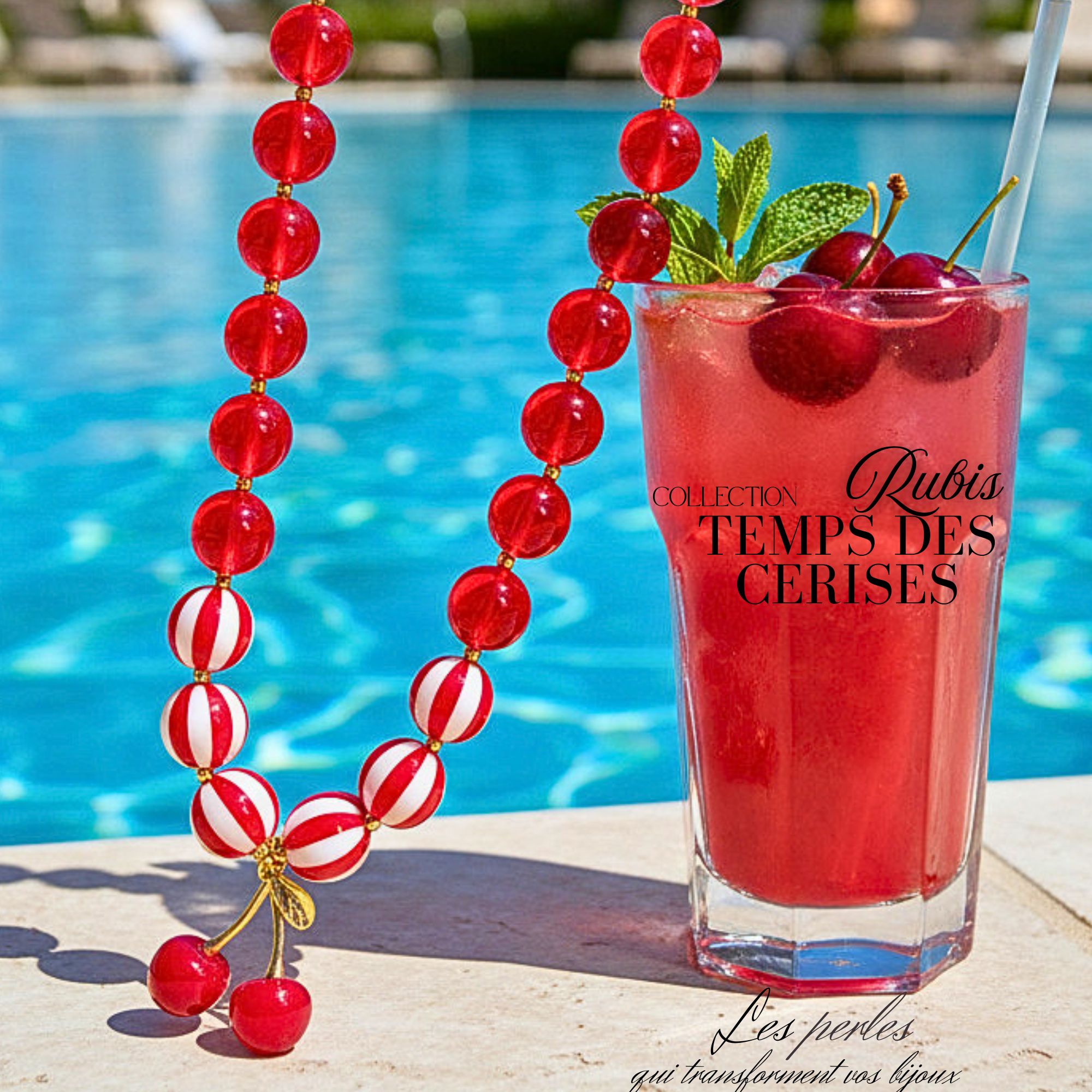 ARTSHOP Temps des Cerises Collier Lilas cerise collier 44 cm