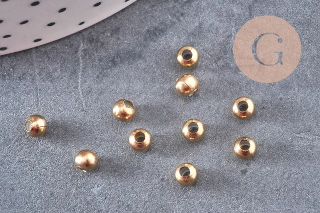 Gingerlily Perles intercalaires acier doré 4mm x10