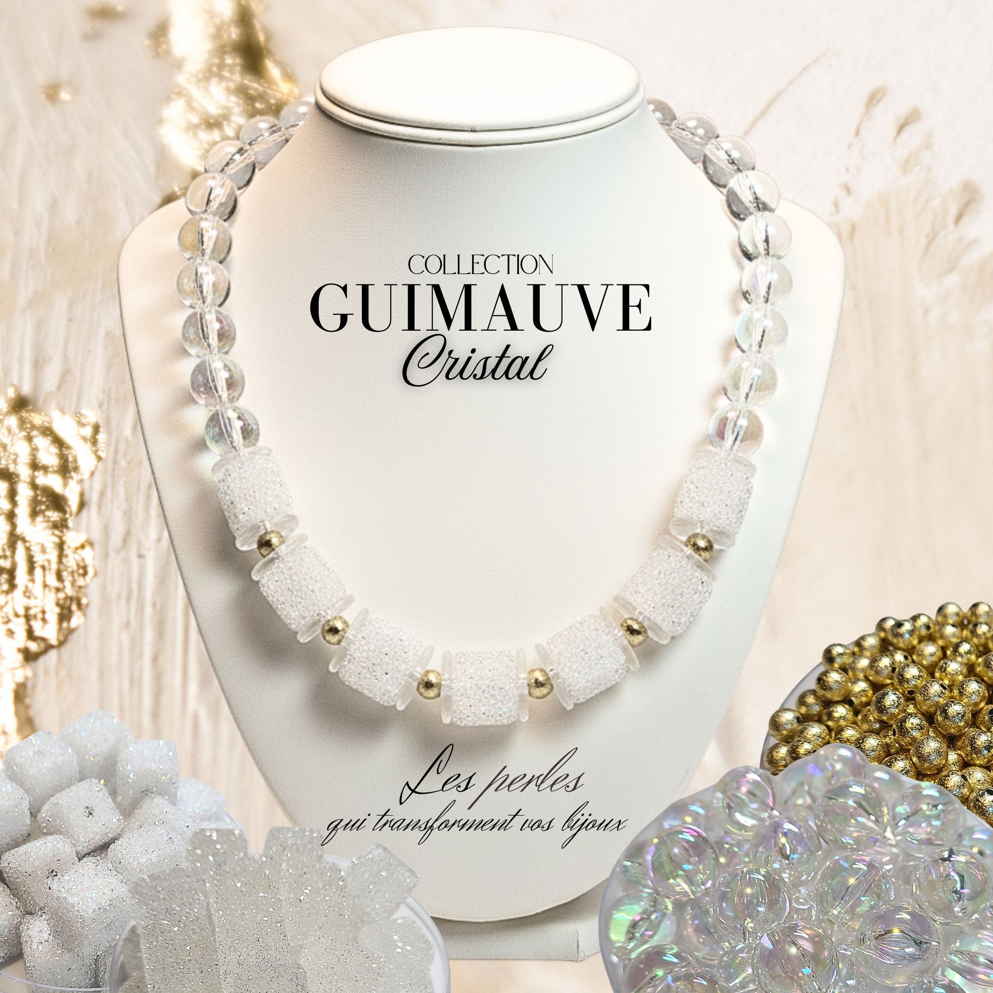 ARTSHOP Bijoux en KITS GUIMAUVE Cristal kit collier 50 cm
