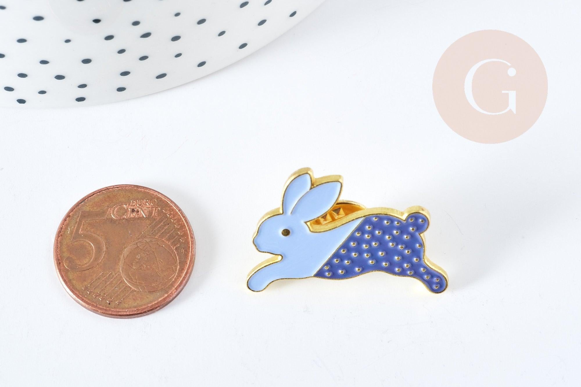 Gingerlily Broches Lapin bicolore doré émail broche 30mm x1