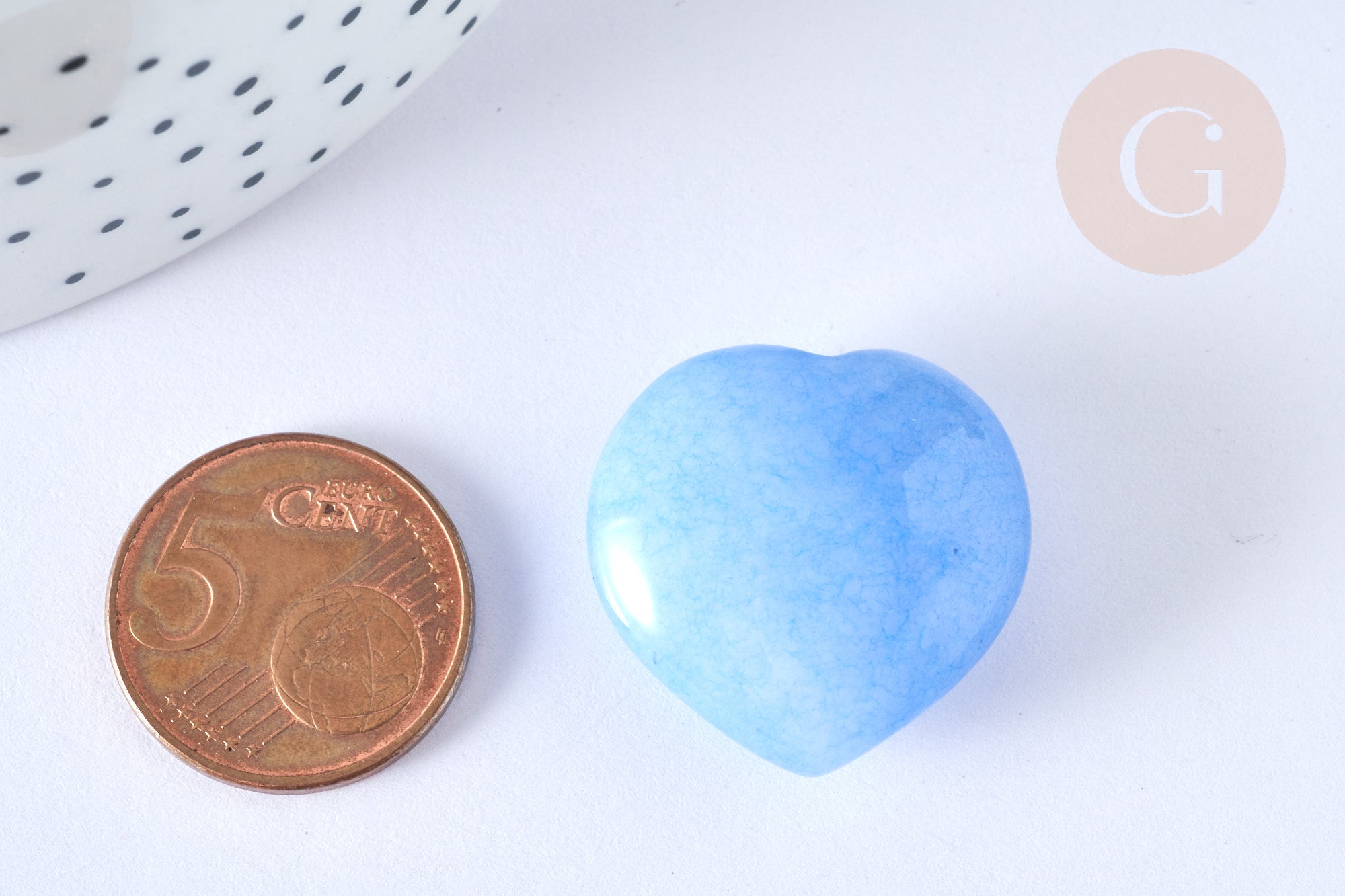 Gingerlily Cœur aventurine bleue 25mm pierre naturelle x1