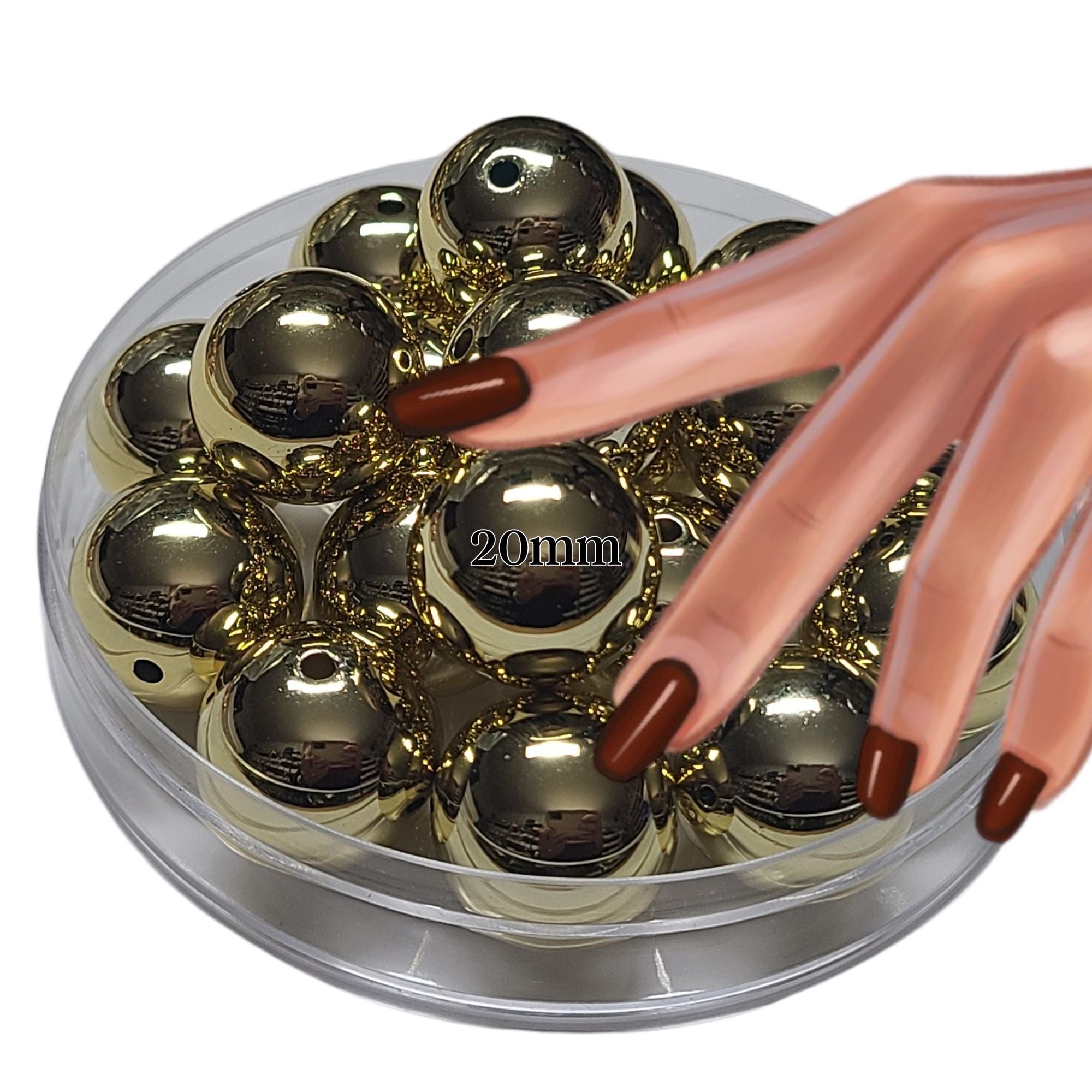 Artshop Boules 20MM 61 perles acryliques doré brillant x10