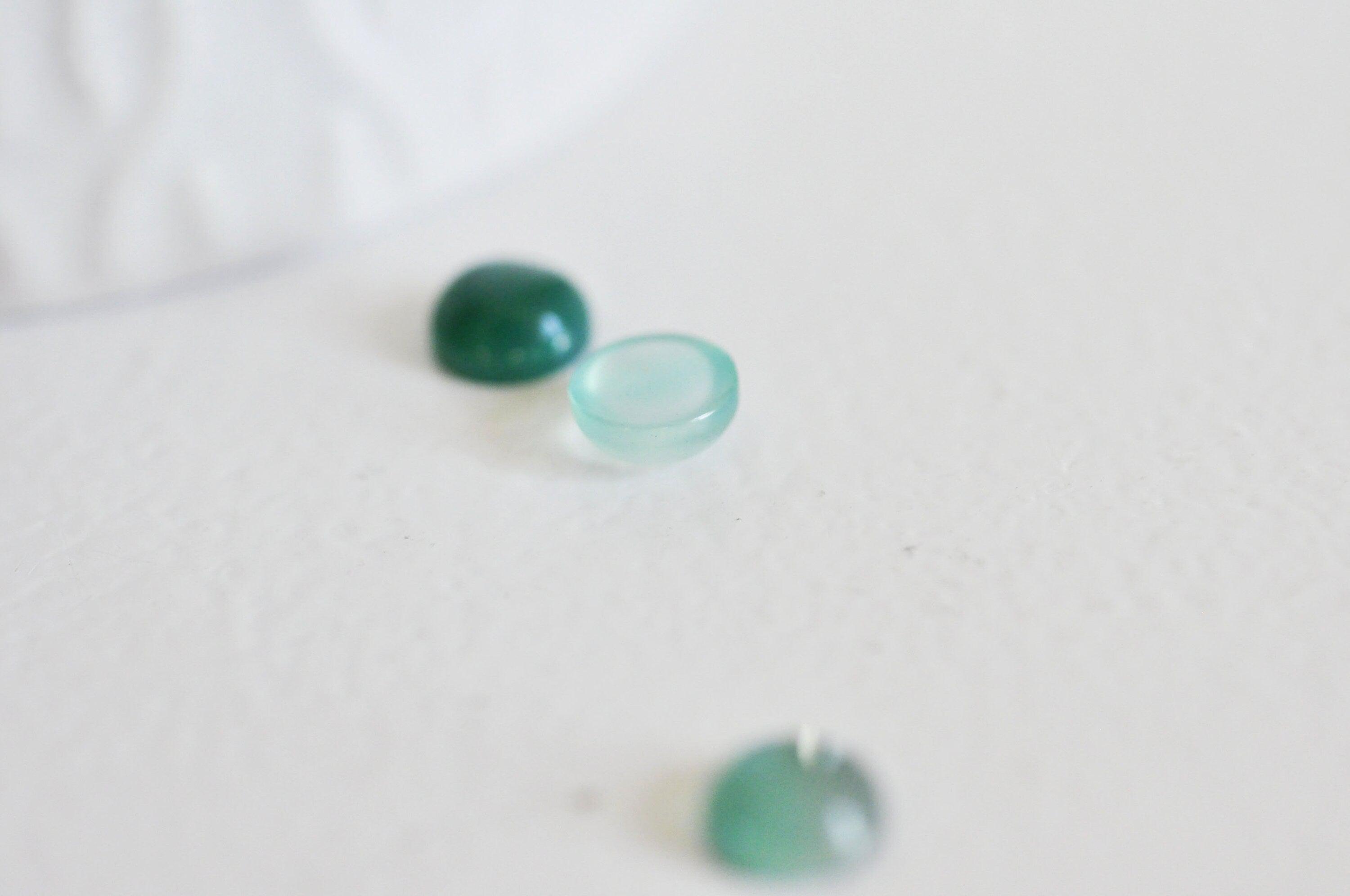 Gingerlily Perles G2948 cabochon agate verte 8mm à coller
