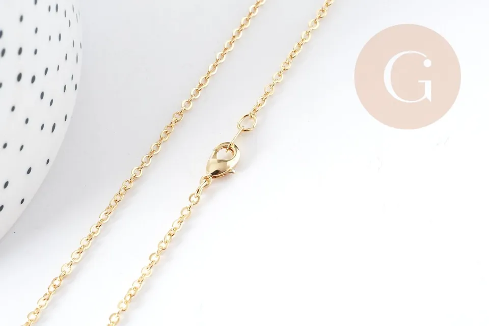 Gingerlily Chaîne collier forçat dorée 16K 39cm 1.5mm x1