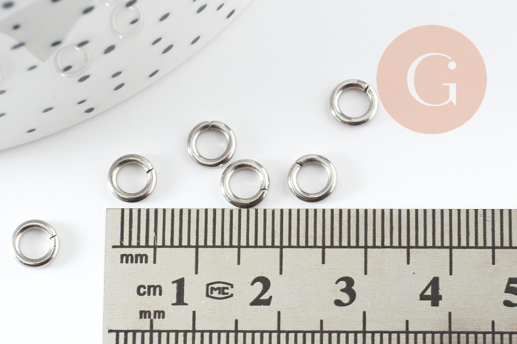 Gingerlily Perles G9392 anneaux jonction acier 6mm x50