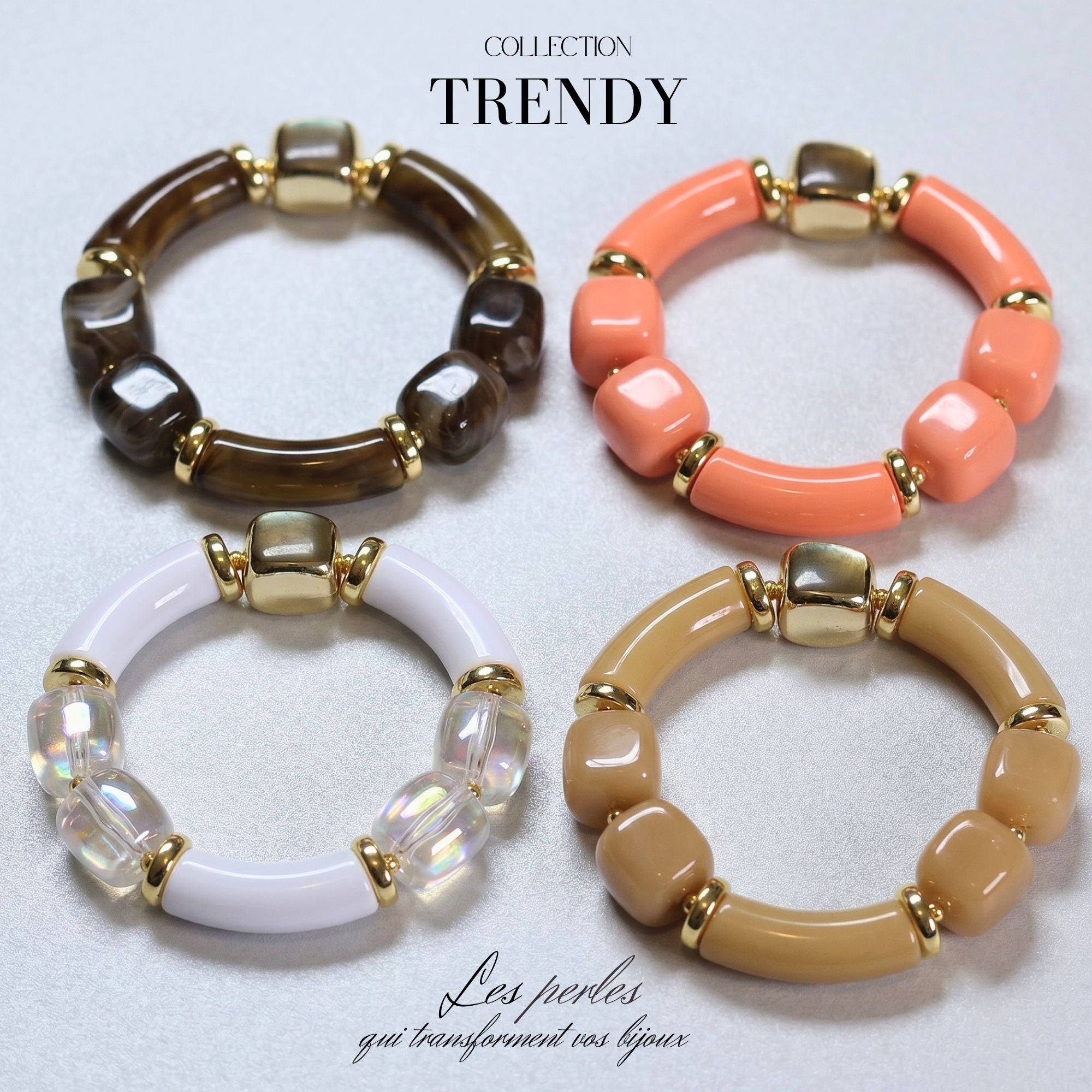 ARTSHOP Trendy bracelet Goldy Pink perles kit DIY