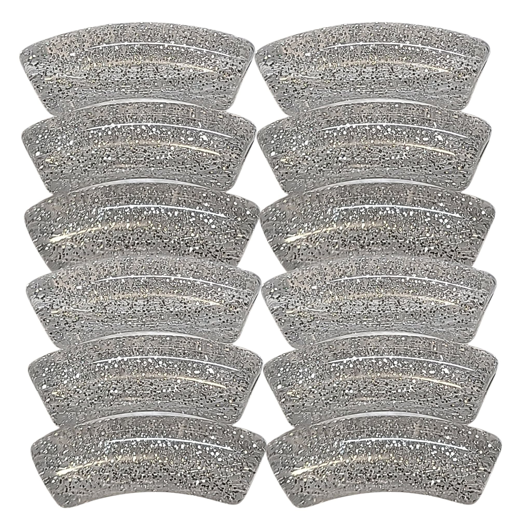 ARTSHOP Tubes Glitters 3 tube incurvé argent 12MM