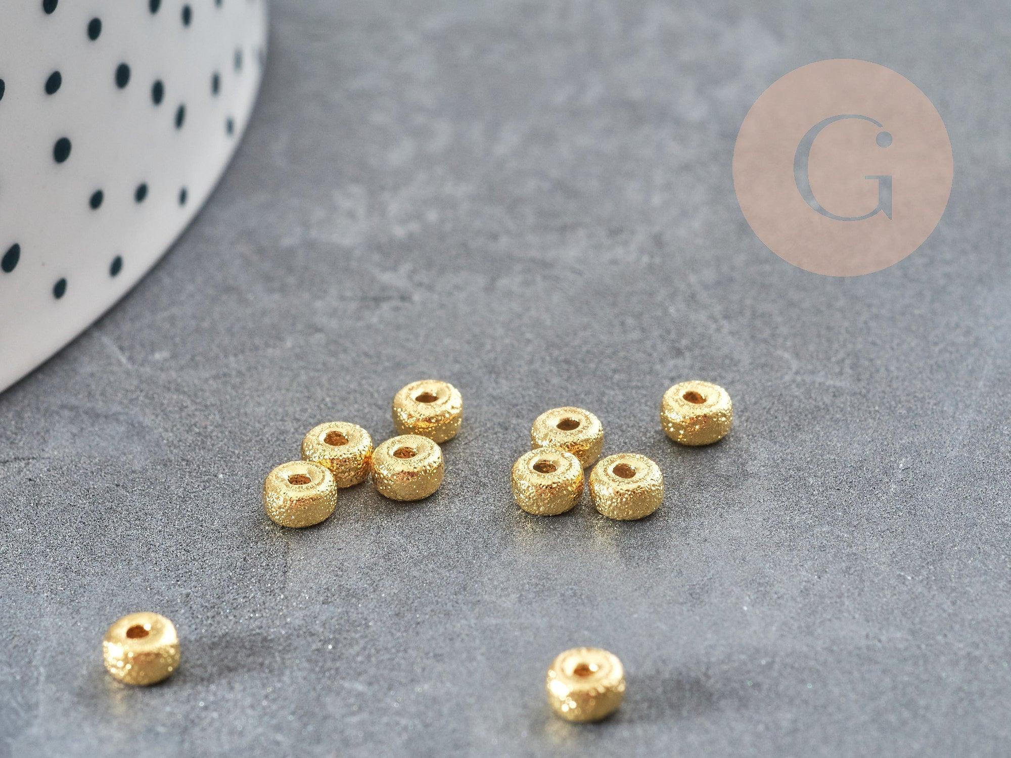 Gingerlily Perles rondelles G9052 perles intercalaires doré x10