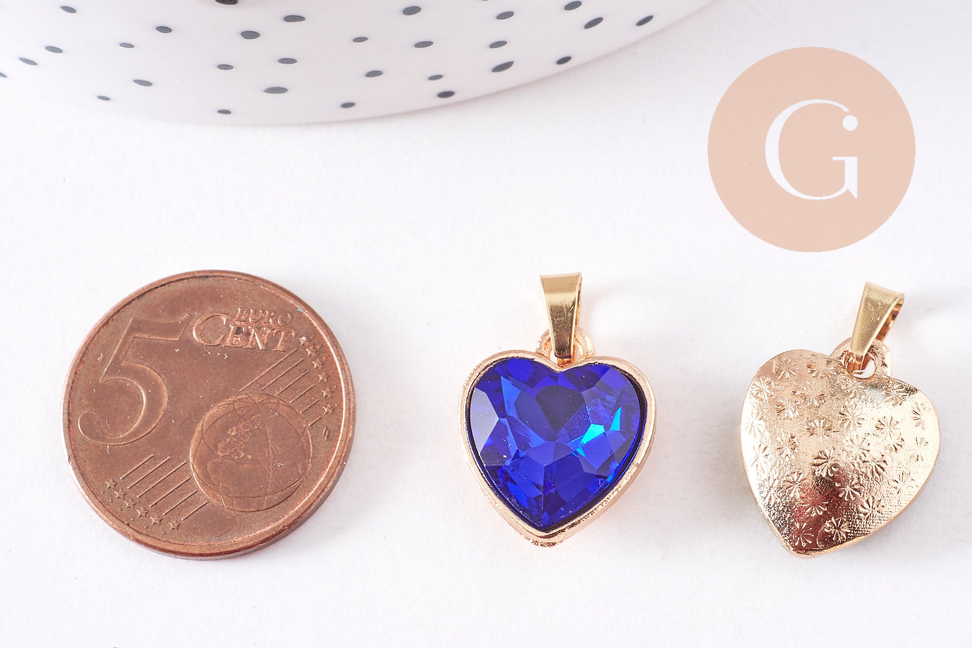 Gingerlily Pendentifs G10704 pendentif cœur cristal bleu 16,5mm