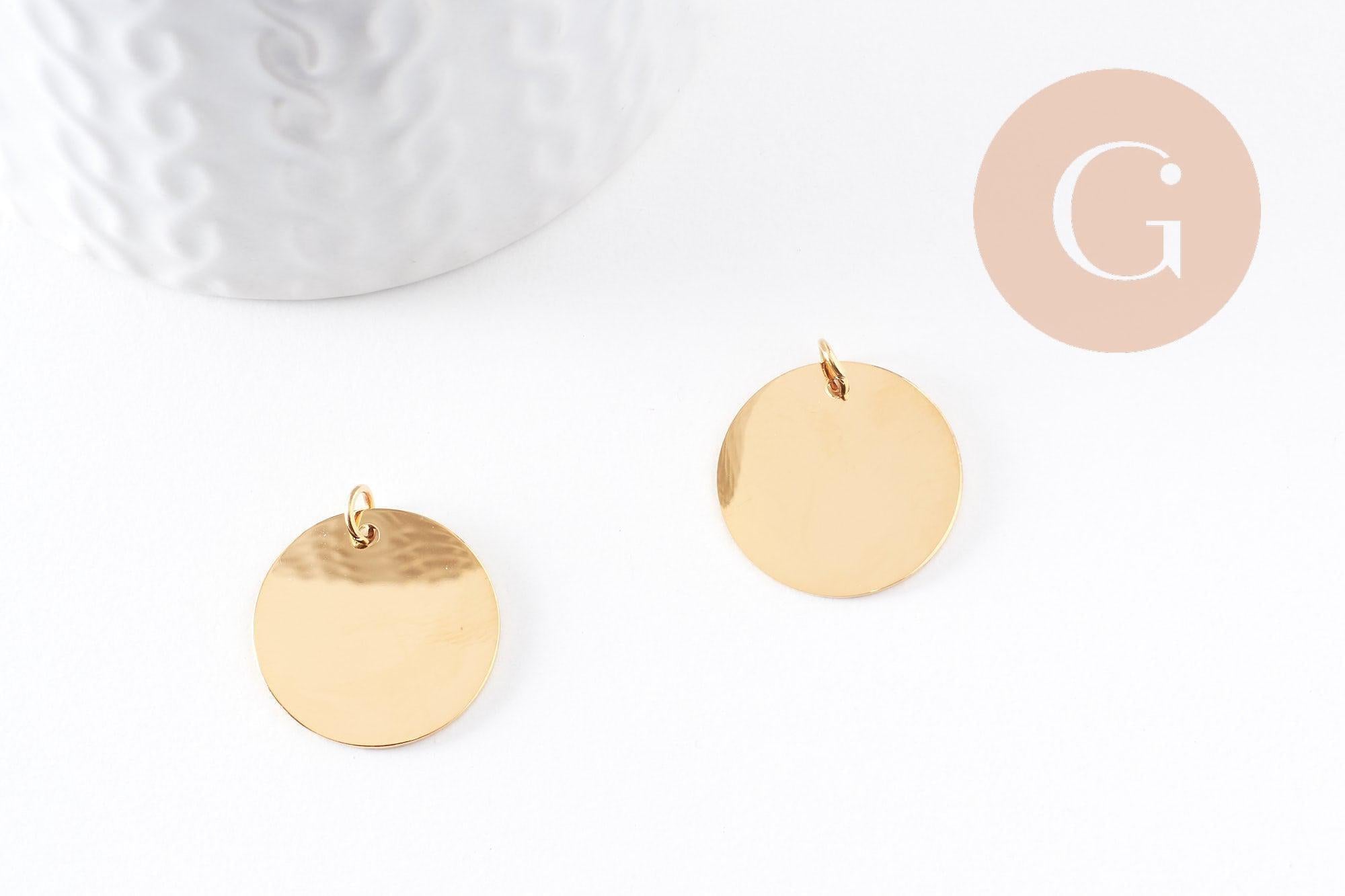 Gingerlily médaille ronde G10173 pendentif doré 20mm