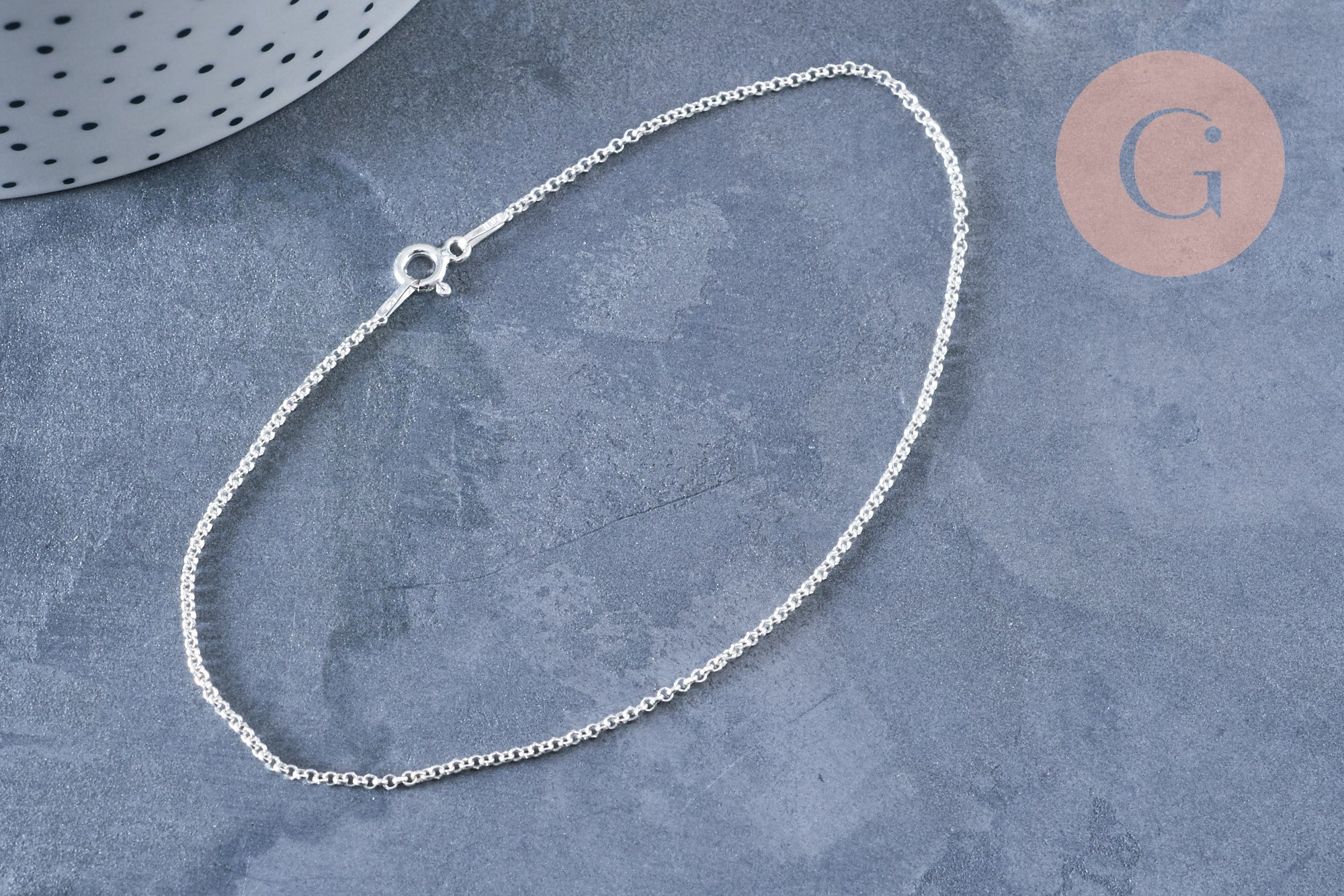 Gingerlily Chaînes Cheville rolo argent 925 22,8cm G8063