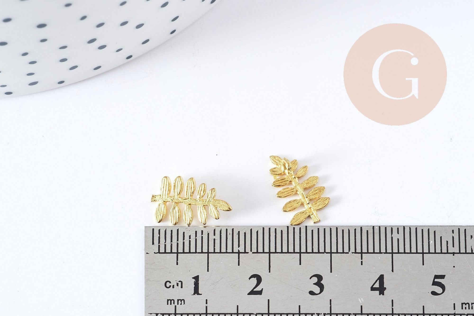 Gingerlily Pendentifs feuille 15mm pendentif laiton brut x1