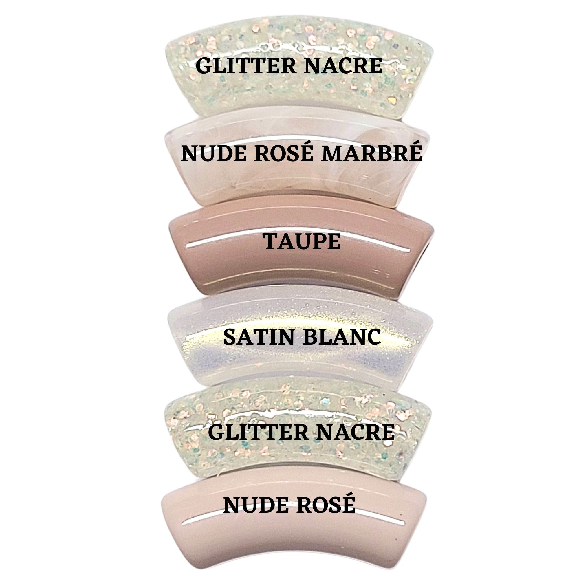 ARTSHOP Camaieu 215 tubes incurvés perles blanc rose x6