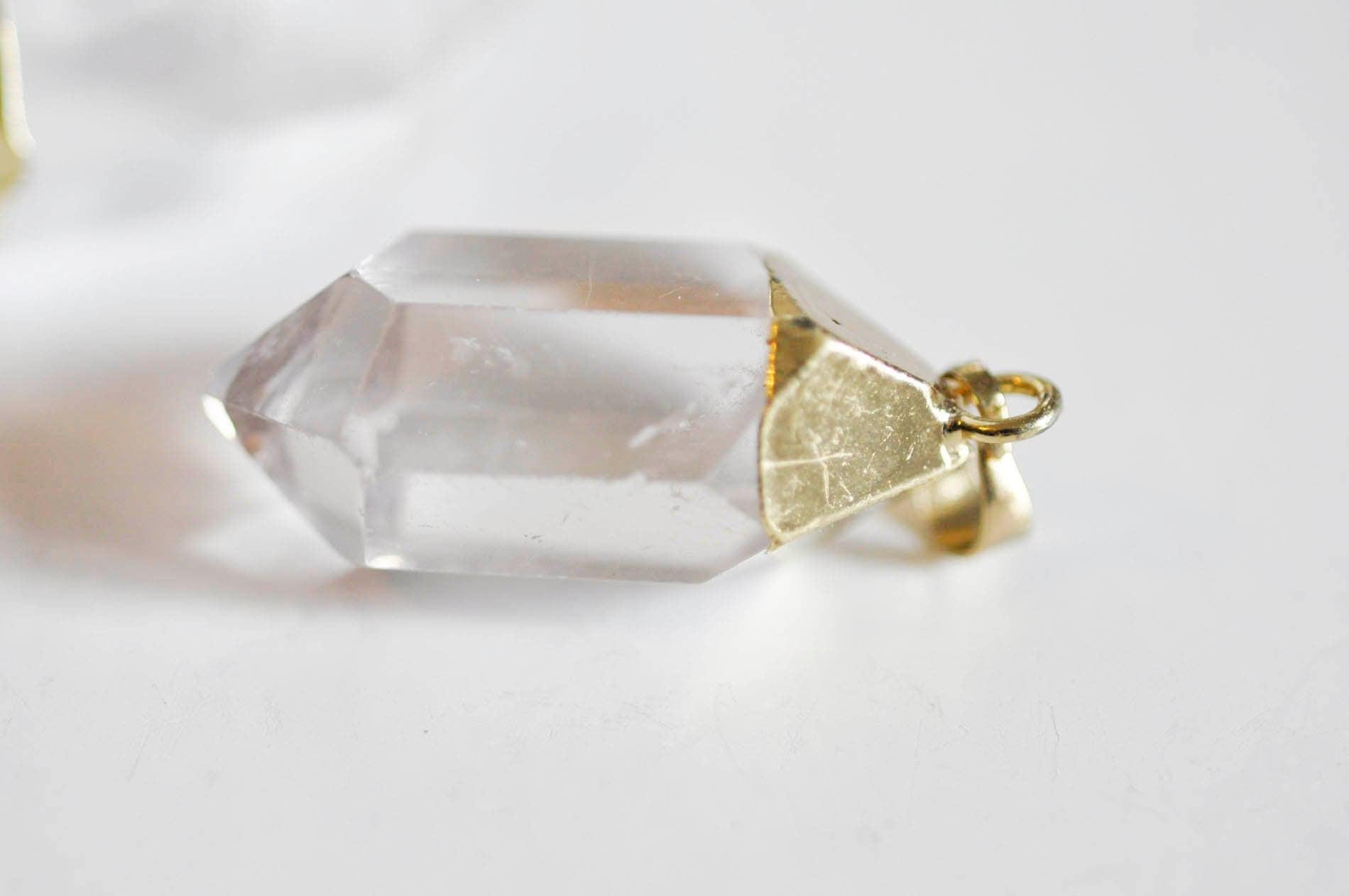 Gingerlily Pendentif pointe G1034 cristal transparent doré x1