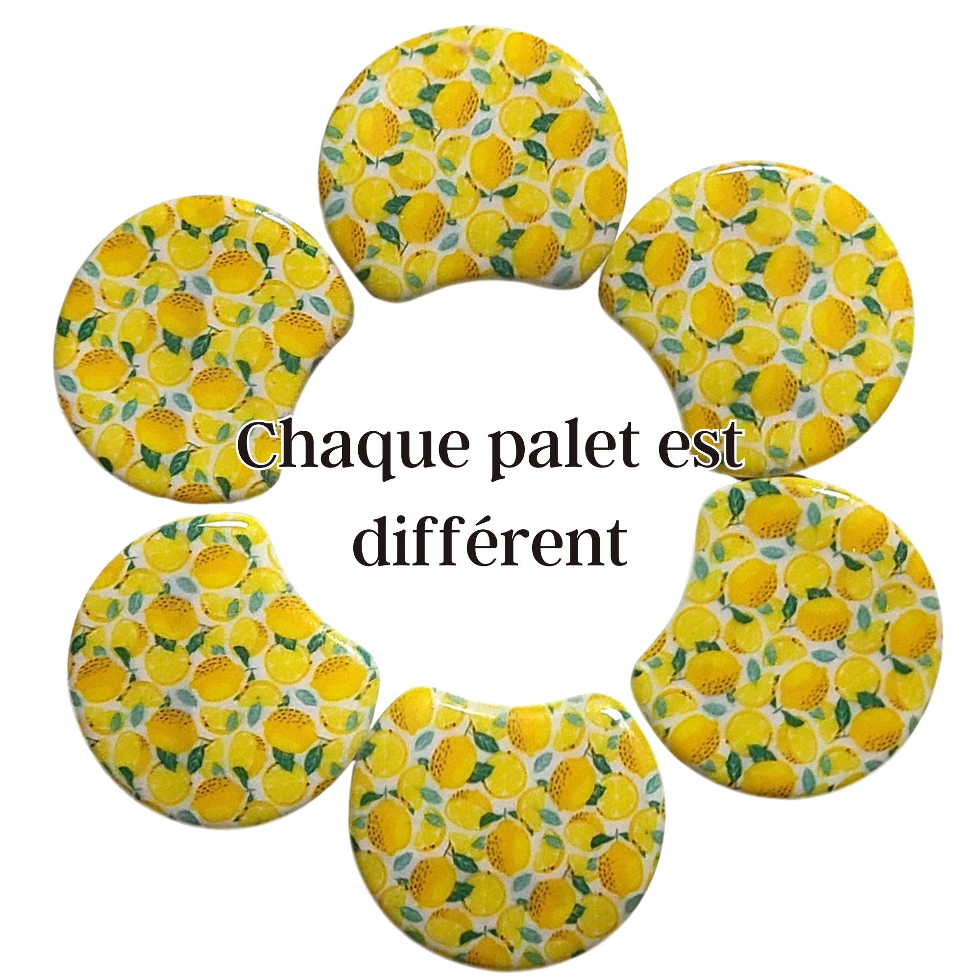 ARTSHOP Palets LUNE 1030B perle résine motif citrons x1