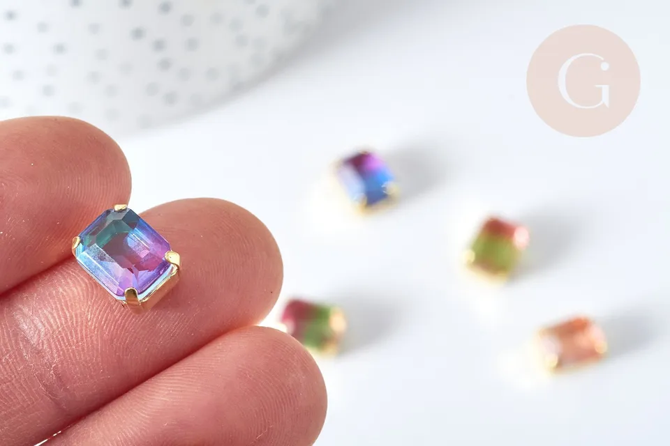 Gingerlily Cabochon cristal rectangle transparent 8x10mm