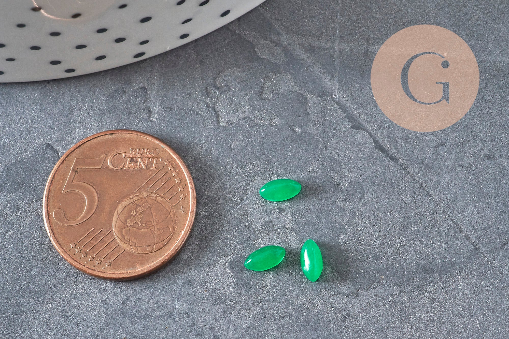 Gingerlily G11242 cabochon navette jade vert 6x3 mm