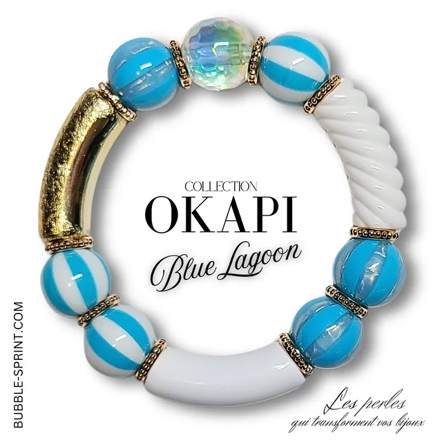 ARTSHOP OKAPI kit bracelet Blue Lagoon acrylique