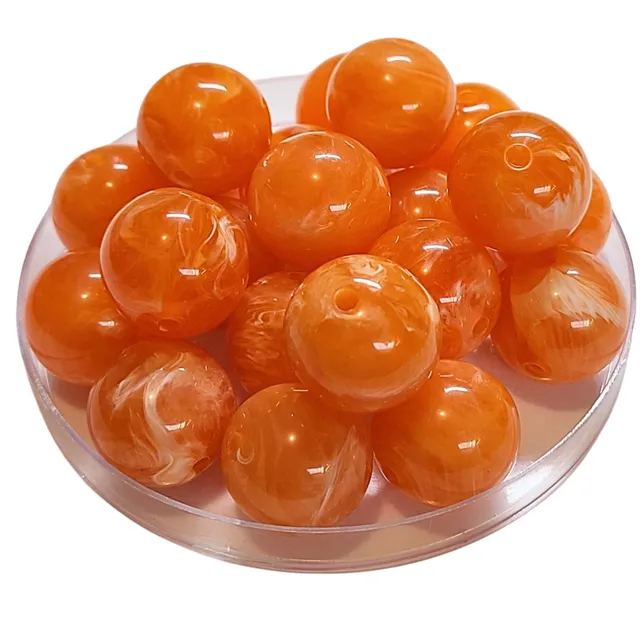 ARTSHOP Boules 20MM boule acrylique orange marbré x1 brillante