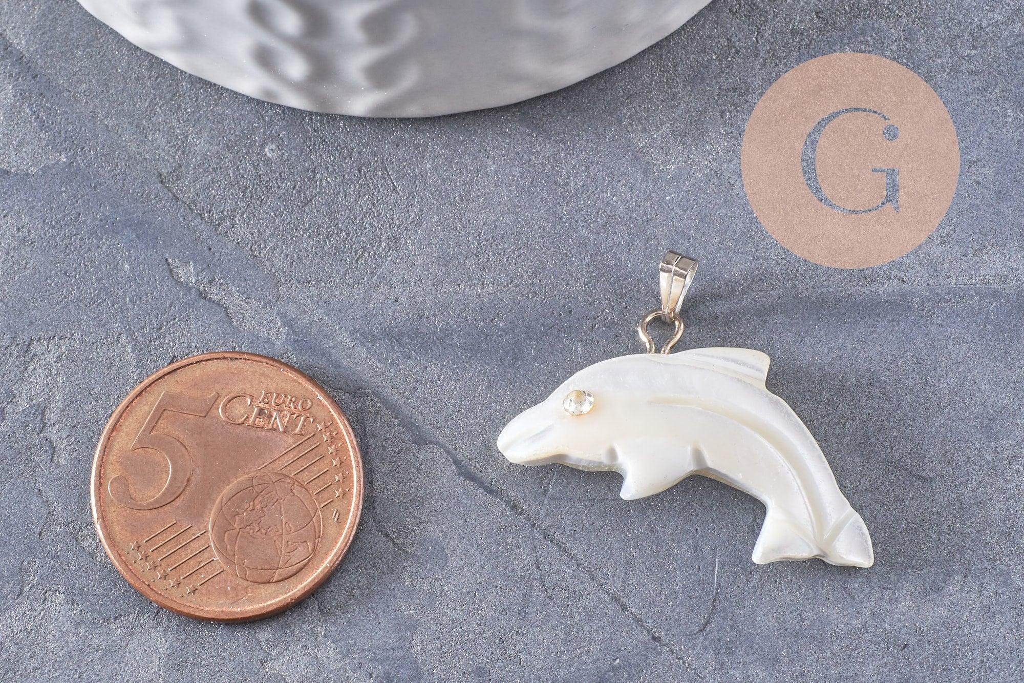 Gingerlily Pendentifs G9916 pendentif dauphin nacre x1