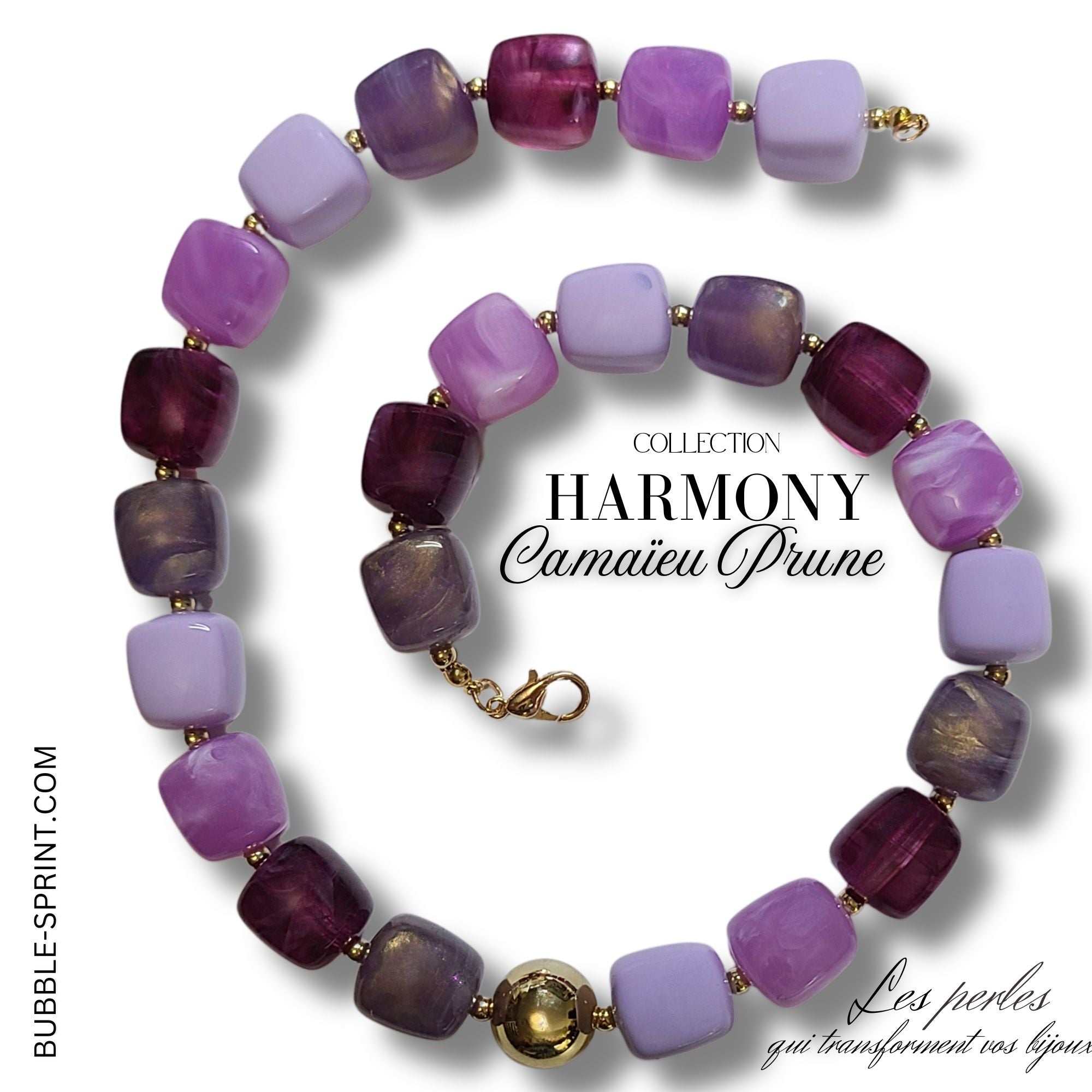 ARTSHOP Harmony collier camaïeu prune 50 cm kit