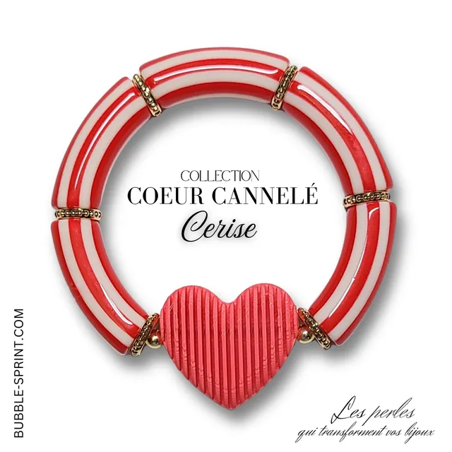 ARTSHOP Prêts-à-porter Cœurs Cannelés bracelet cerise KIT