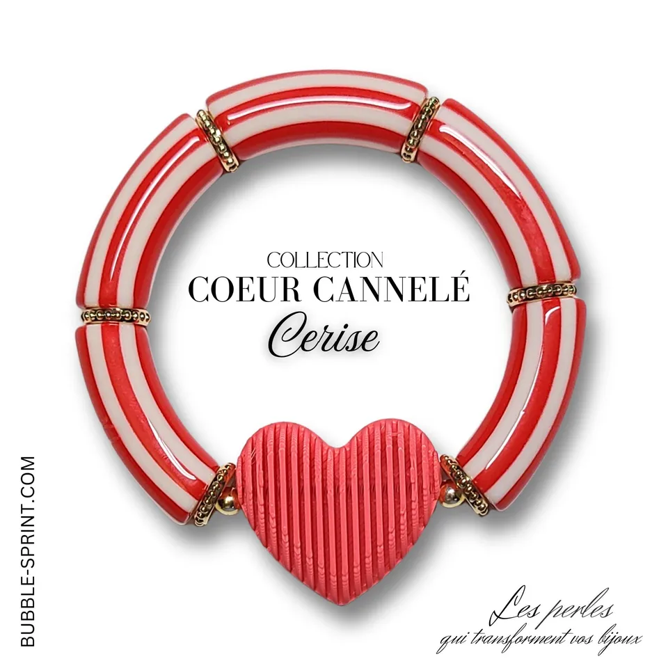 ARTSHOP Prêts-à-porter Cœurs Cannelés bracelet cerise KIT