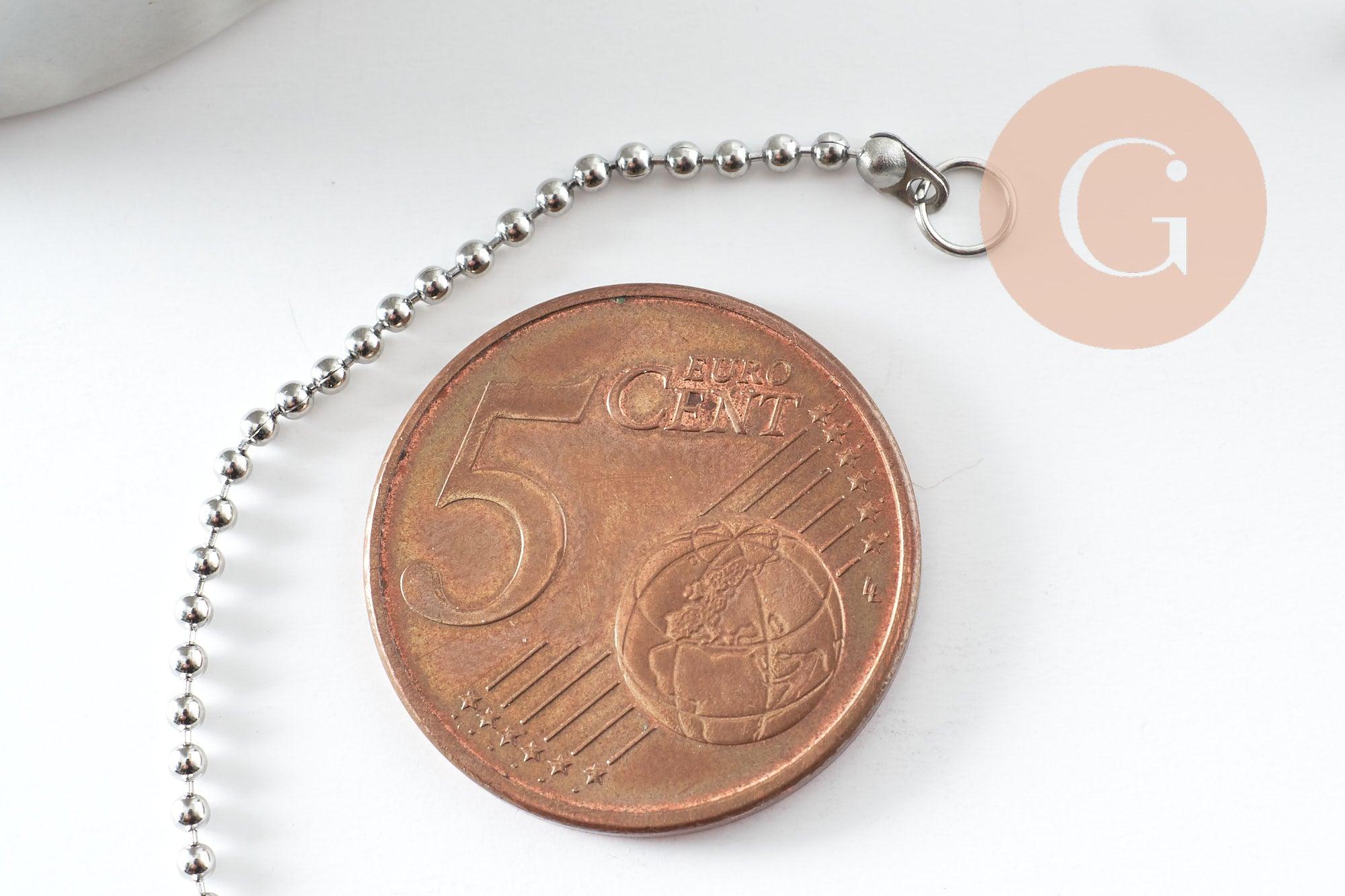 Gingerlily Base bracelet boule G9482 acier platine 16,6cm x1