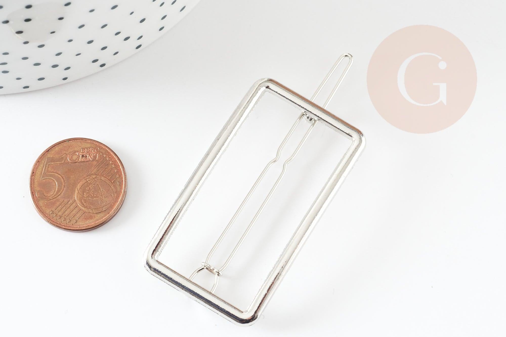 Gingerlily Support barrette clip rectangle platine 55mm G9315