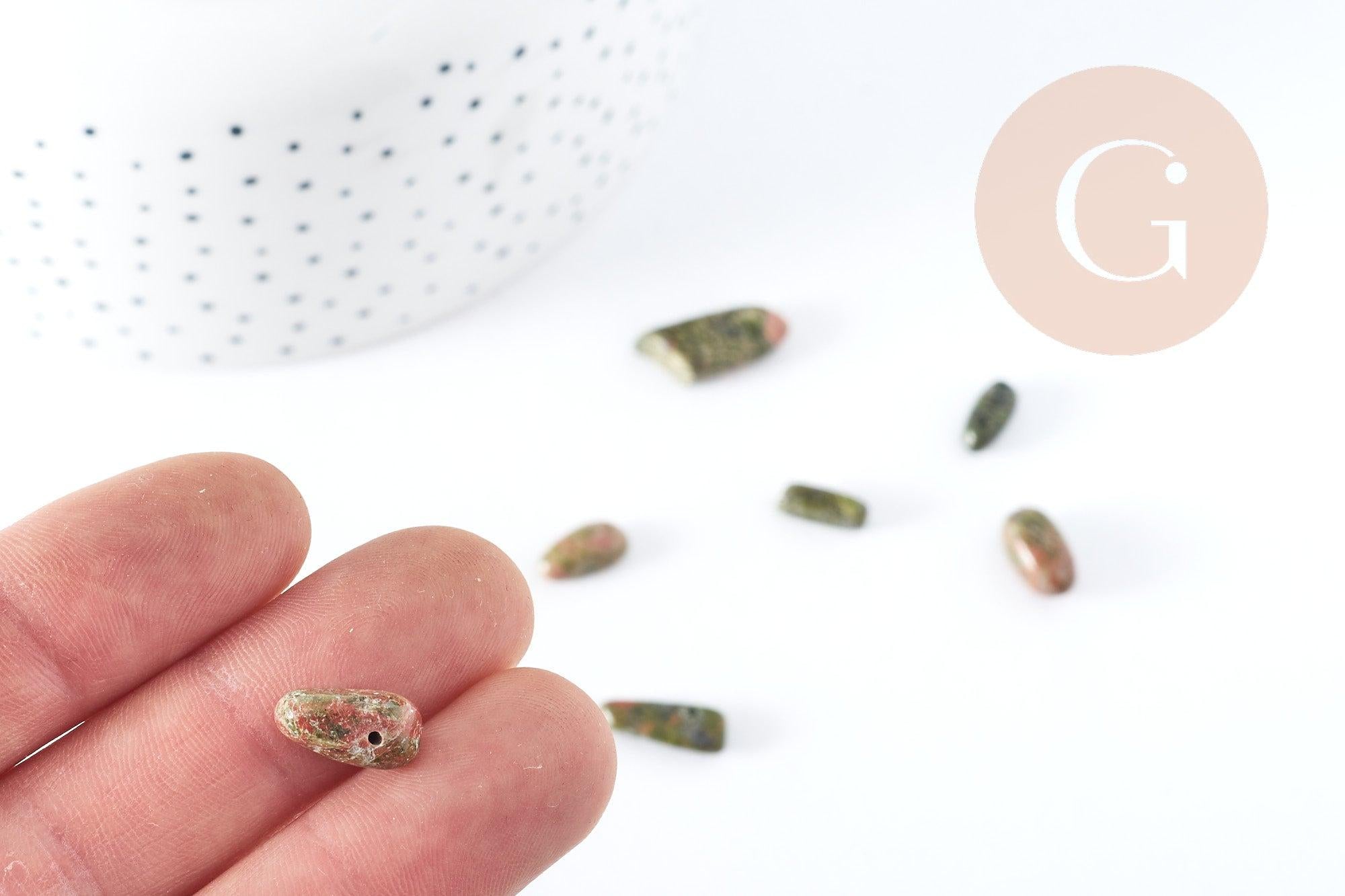 Gingerlily Perles unakite ovale irrégulière 10-18mm x5