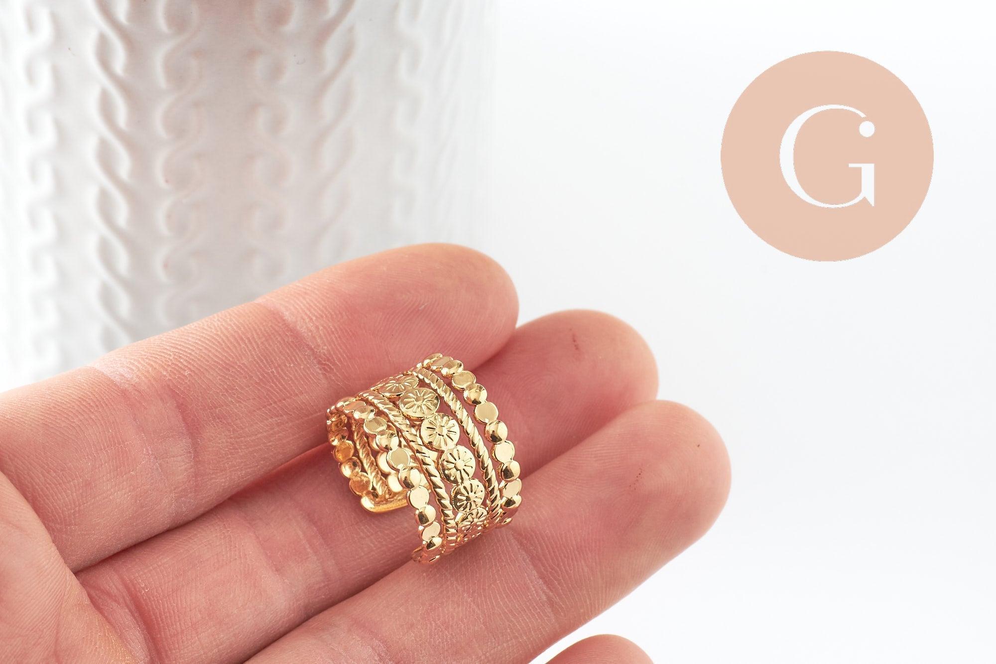Gingerlily bague pois bague acier doré taille 54 x1 inox