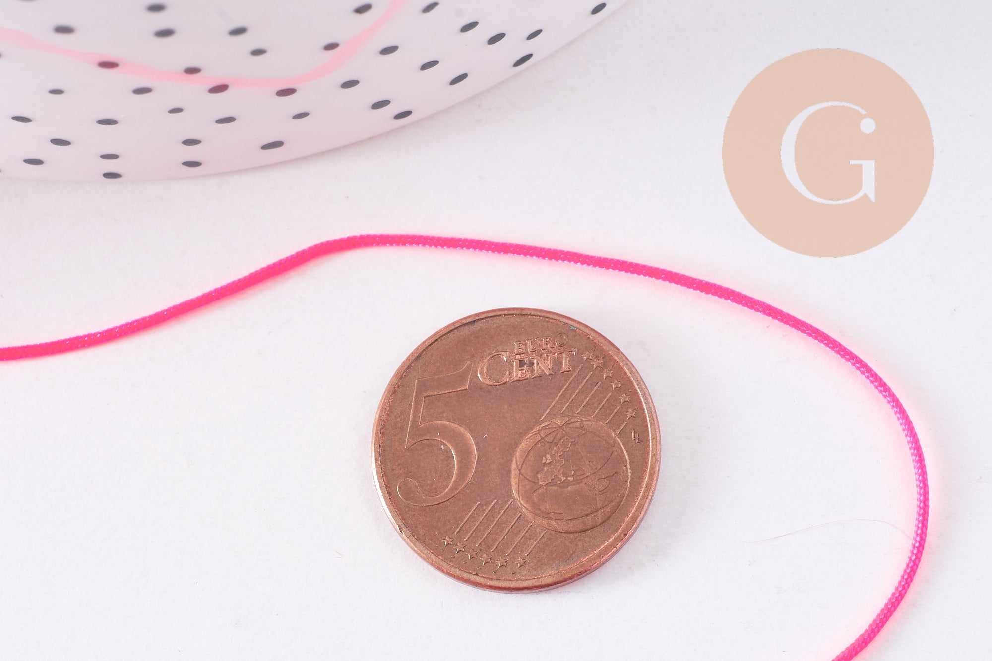 Gingerlily Cordons fil jade rose fluorescent polyester 0.8mm 1m