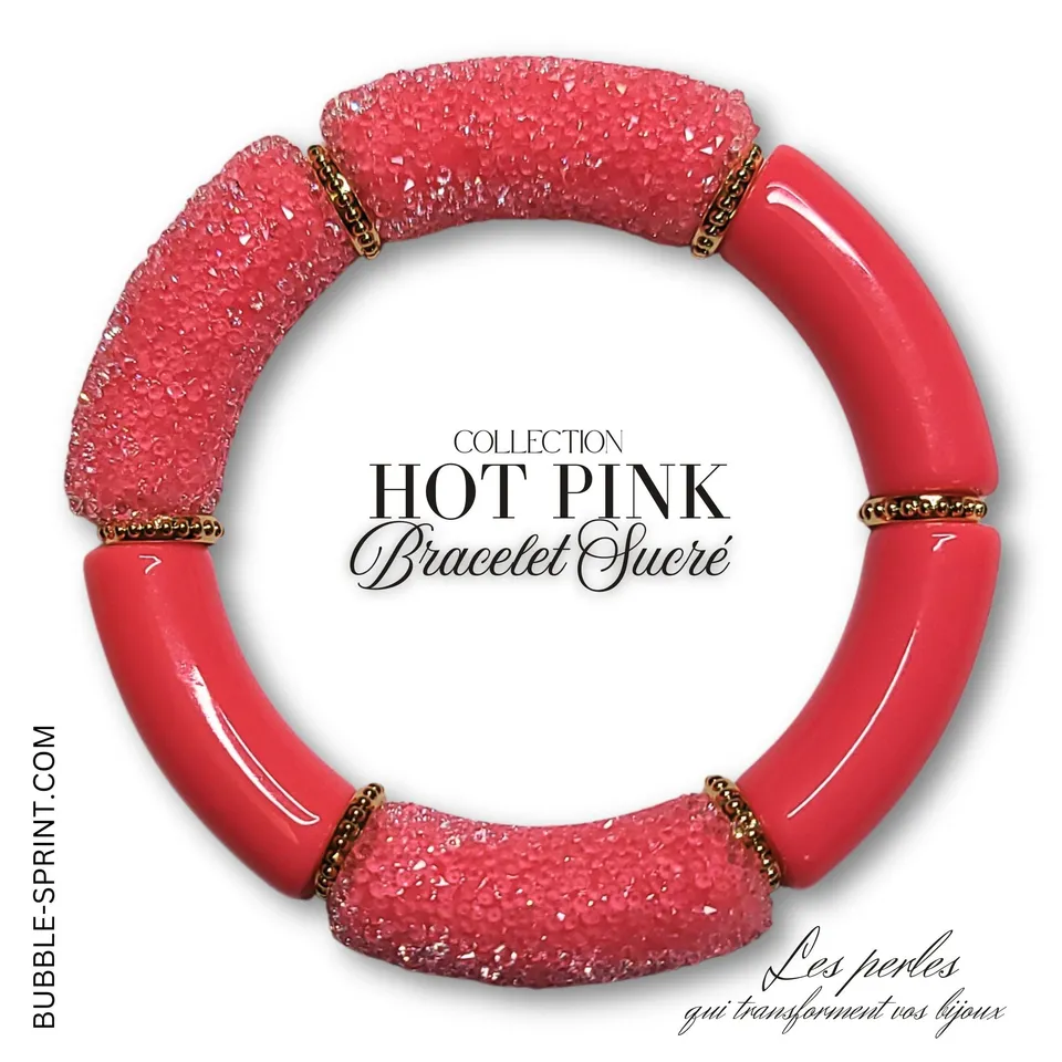 ARTSHOP Hot Pink Bracelet Sucré tubes bracelet monté