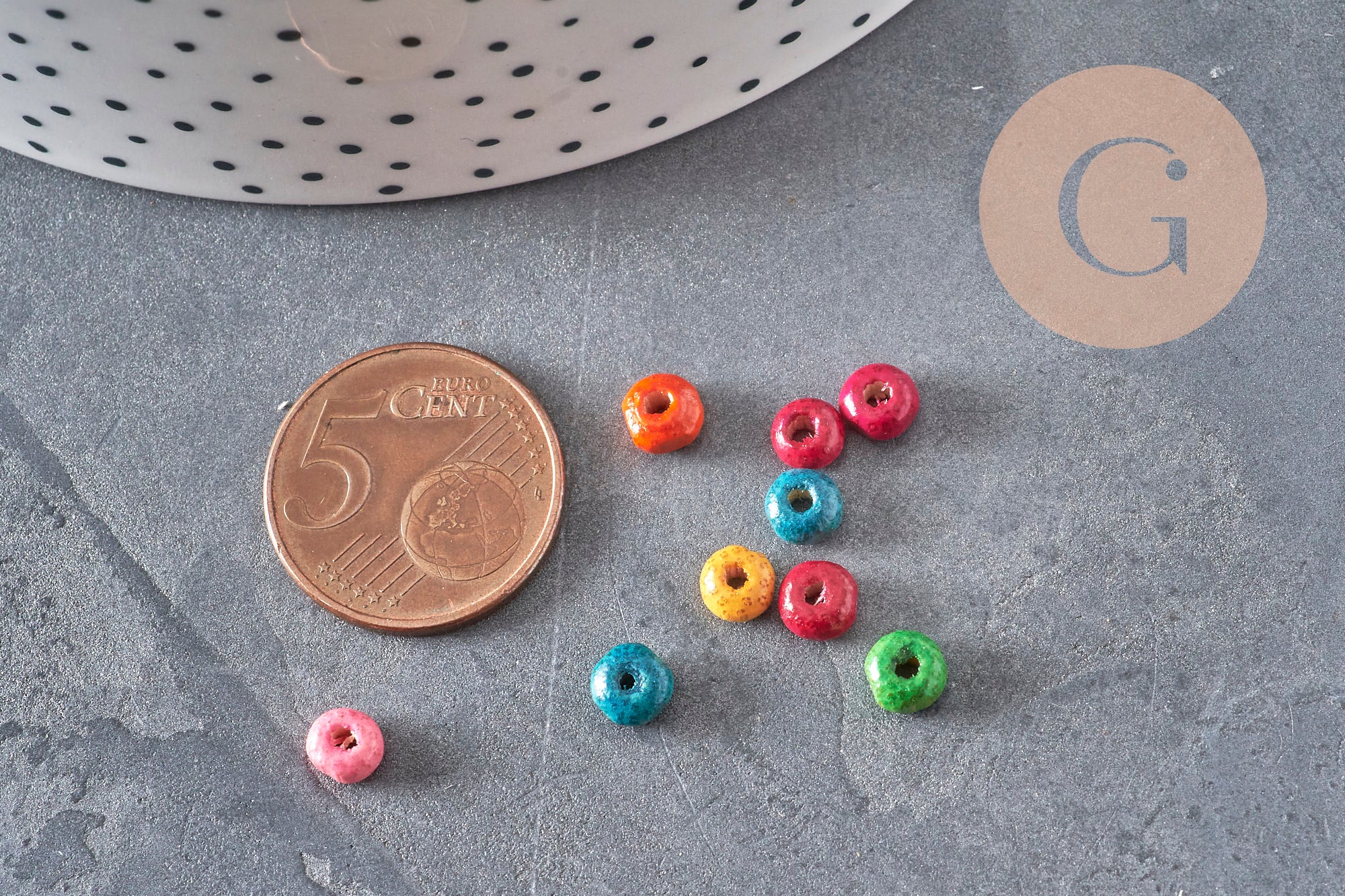 Gingerlily Perles G11298 perle bois rondelle multicolore 5mm