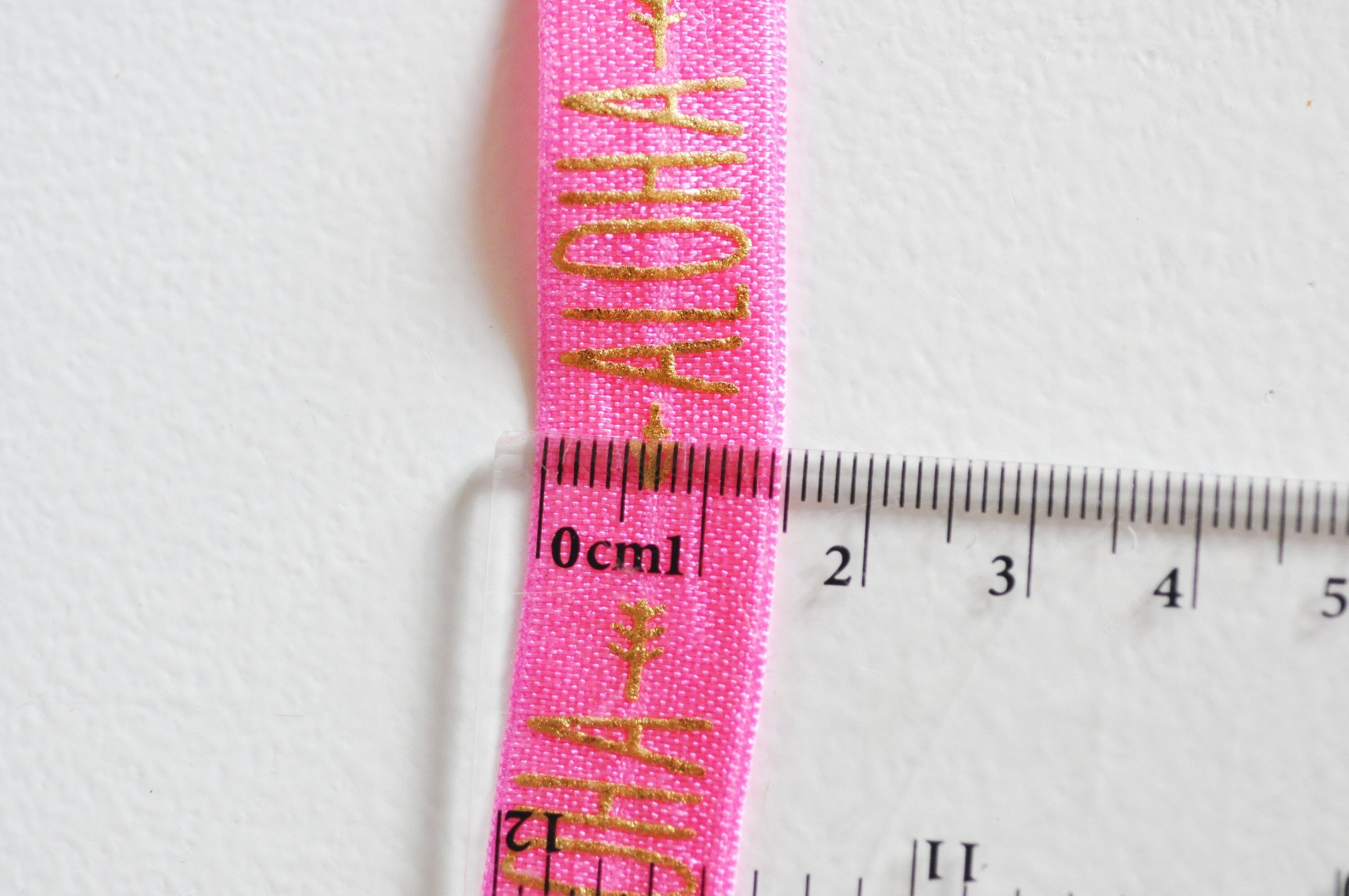 Gingerlily Cordons ruban élastique ALOHA rose or 16mm 1 mètre