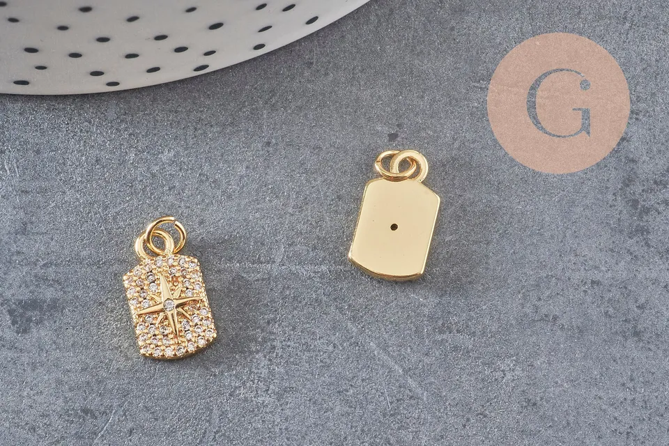 Gingerlily Pendentifs G3484 médaille étoile dorée 14,5mm x1