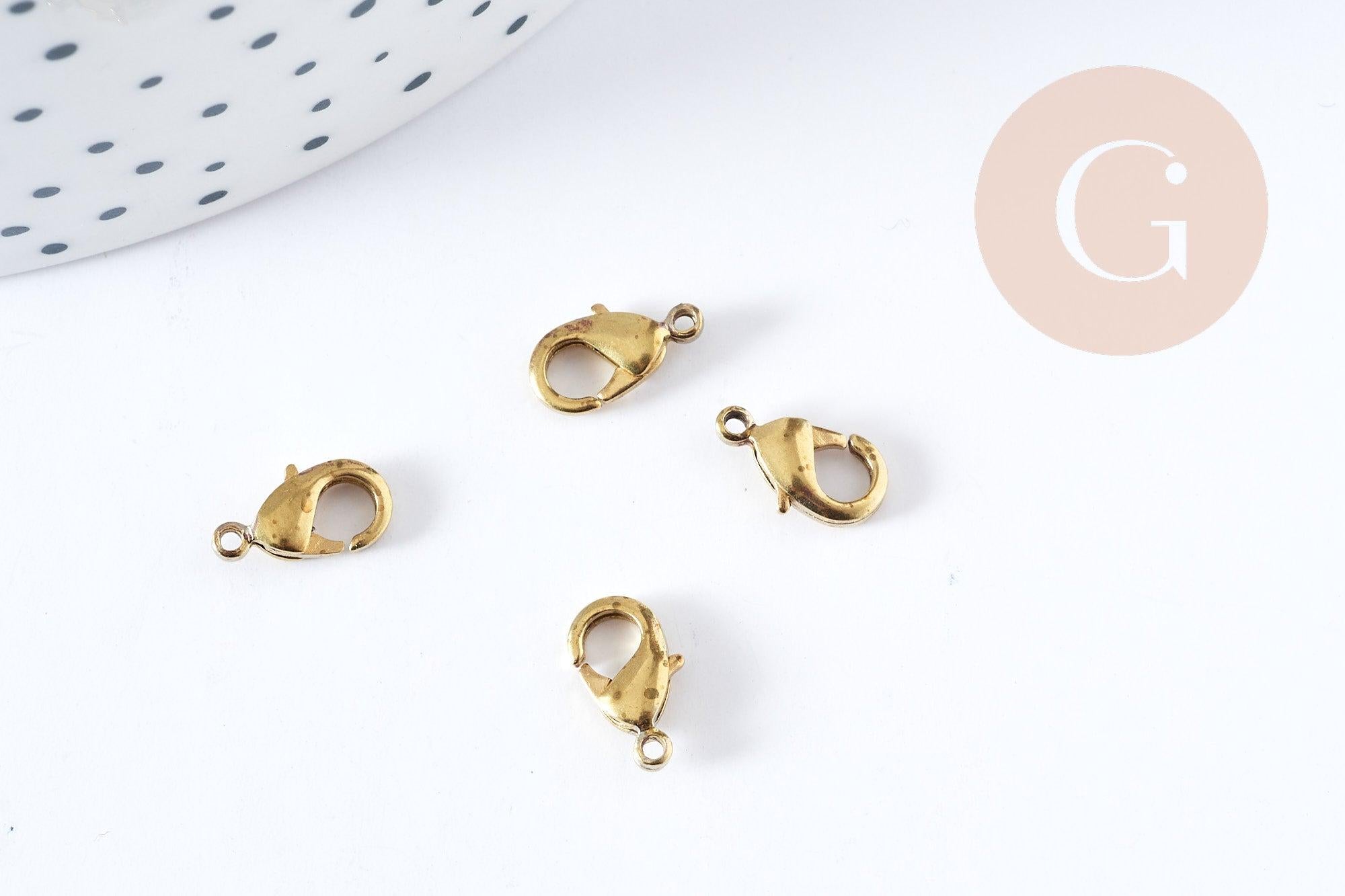 Gingerlily Apprêts G8891 fermoir mousqueton laiton doré 10mm x10