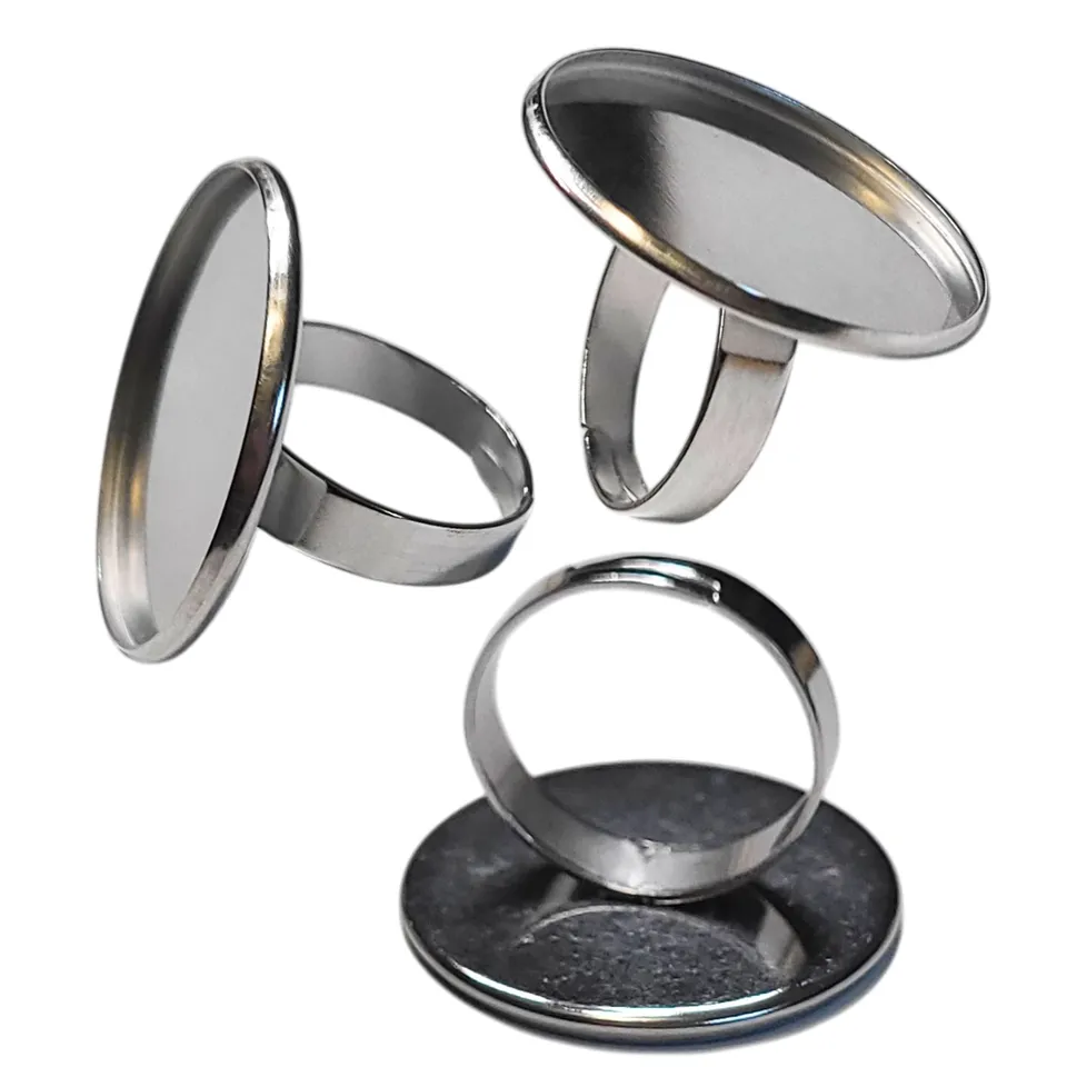 ARTSHOP Apprêts Anneau Bague Plateau 25MM Argent Réglable