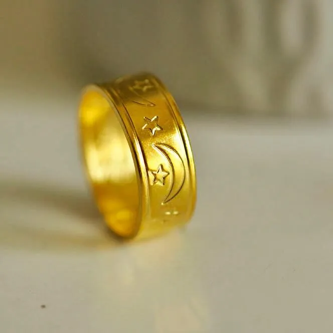 Gingerlily Apprêts G1863 bague réglable lune étoiles 14mm lot 2